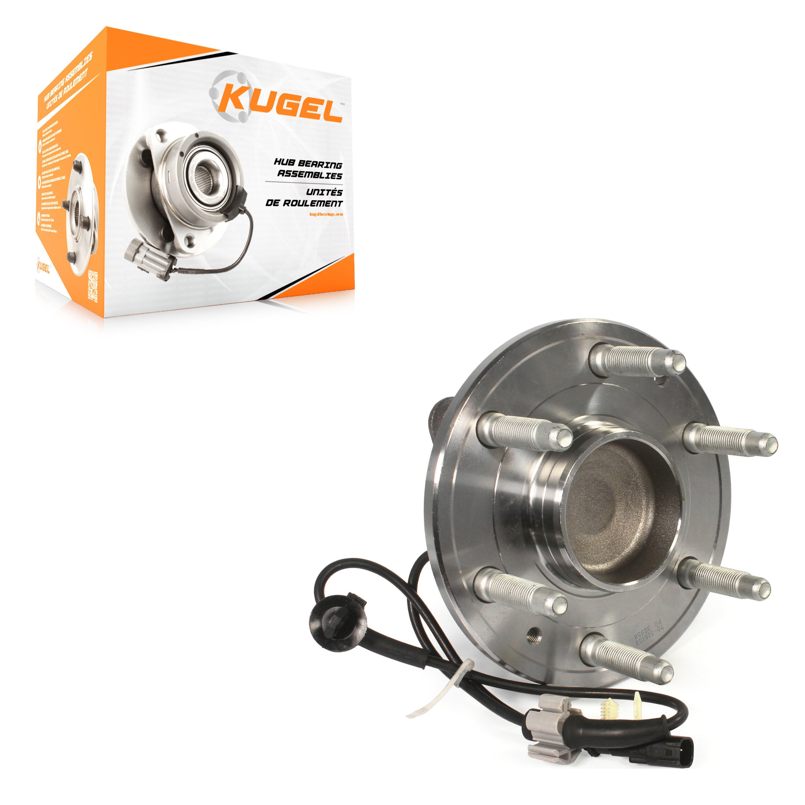 Kugel 70-515159 Wheel Bearing and Hub Assembly for 2014-2020 Chevrolet Silverado 1500 LD, GMC Sierra 1500 Limited, Cadillac Escalade - Front