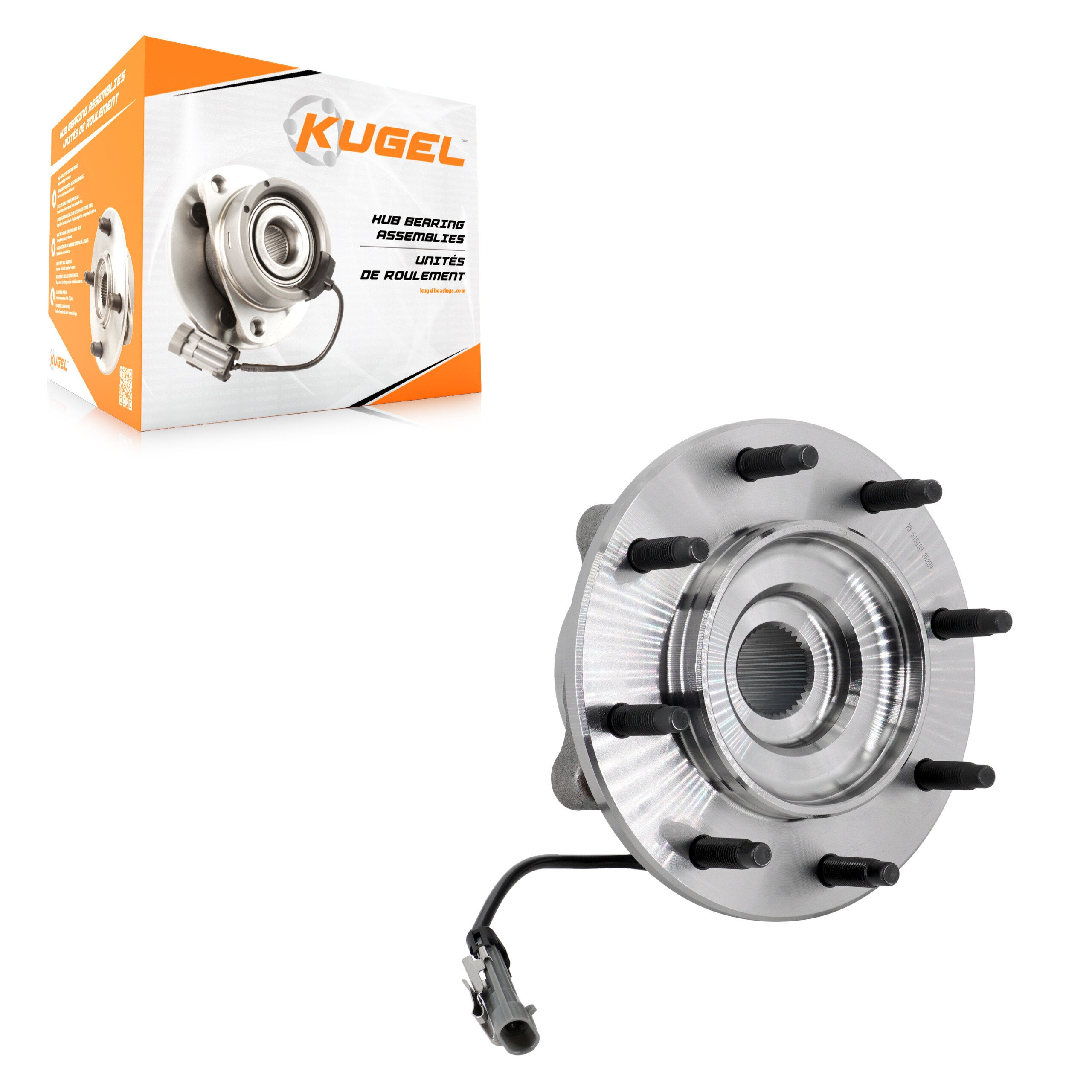 Kugel 70-515163 Wheel Bearing and Hub Assembly for 2000-2011 Cadillac DTS, Cadillac DeVille - Front