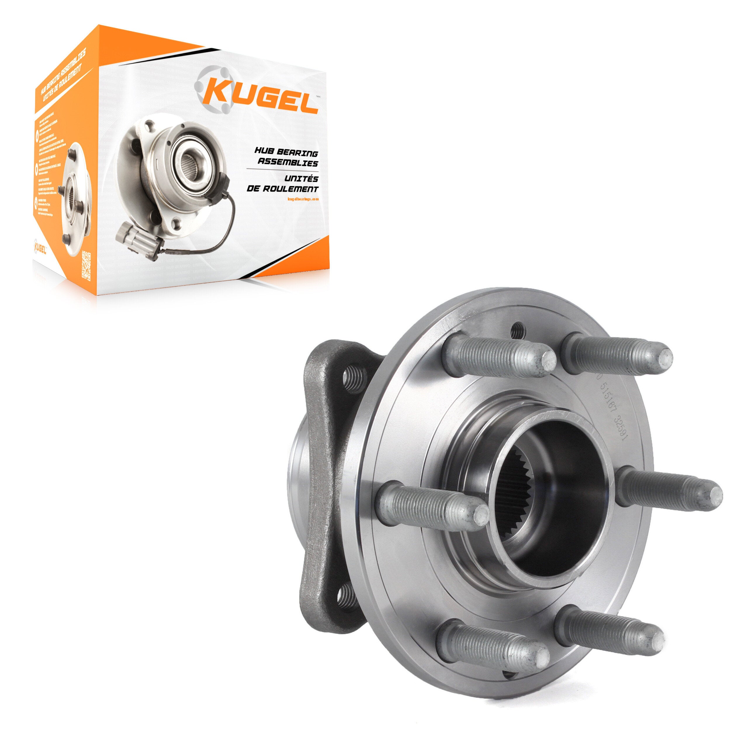 Kugel 70-515167 Wheel Bearing and Hub Assembly for 2015-2022 Chevrolet Colorado, GMC Canyon - Front