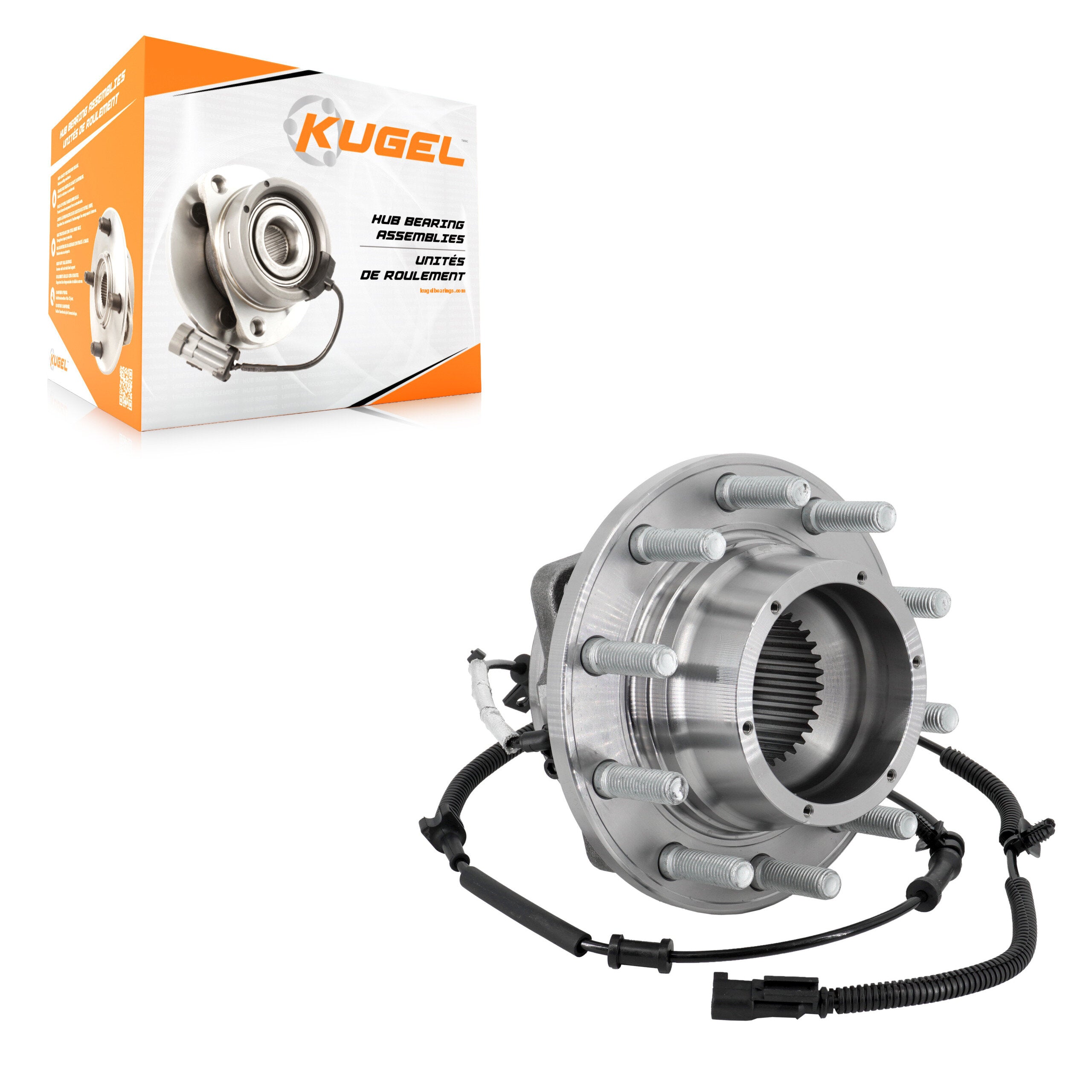 Kugel 70-515184 Wheel Bearing and Hub Assembly for 2017-2021 Ford F-350 Super Duty, Ford F-450 Super Duty, Ford F-550 Super Duty - Front