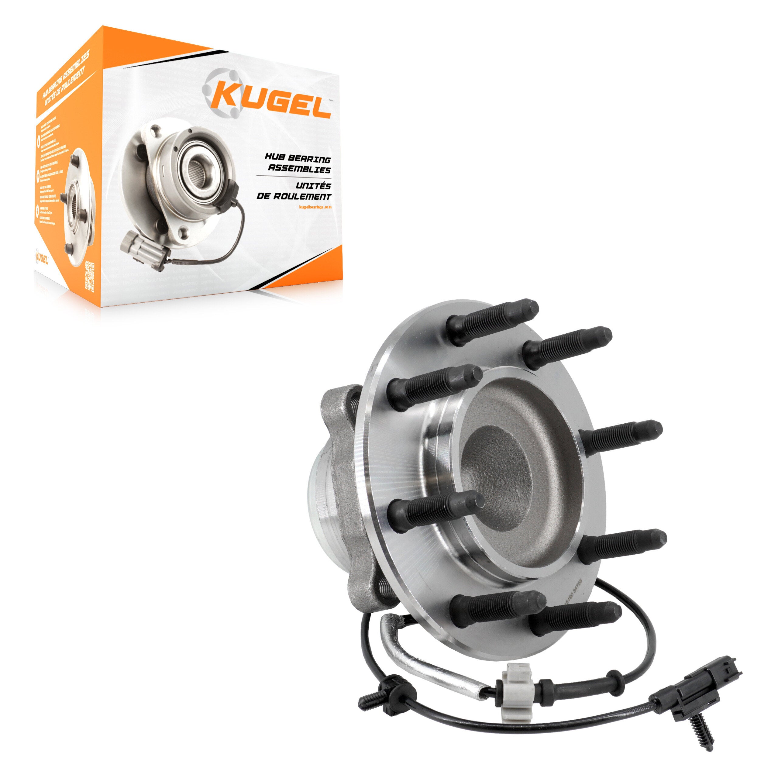 Kugel 70-515190 Wheel Bearing and Hub Assembly for 2018-2023 GMC Savana 4500, Chevrolet Express 2500, Chevrolet Express 3500 - Front
