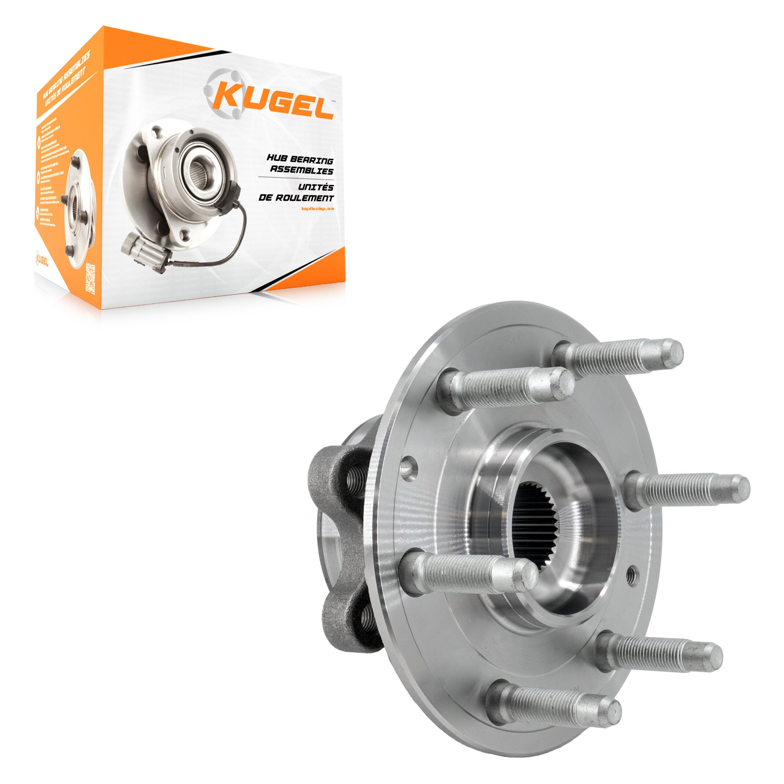 Kugel 70-515197 Wheel Bearing and Hub Assembly for 2019-2023 Chevrolet Silverado 1500 LTD, GMC Sierra 1500 Limited, Cadillac Escalade - Front