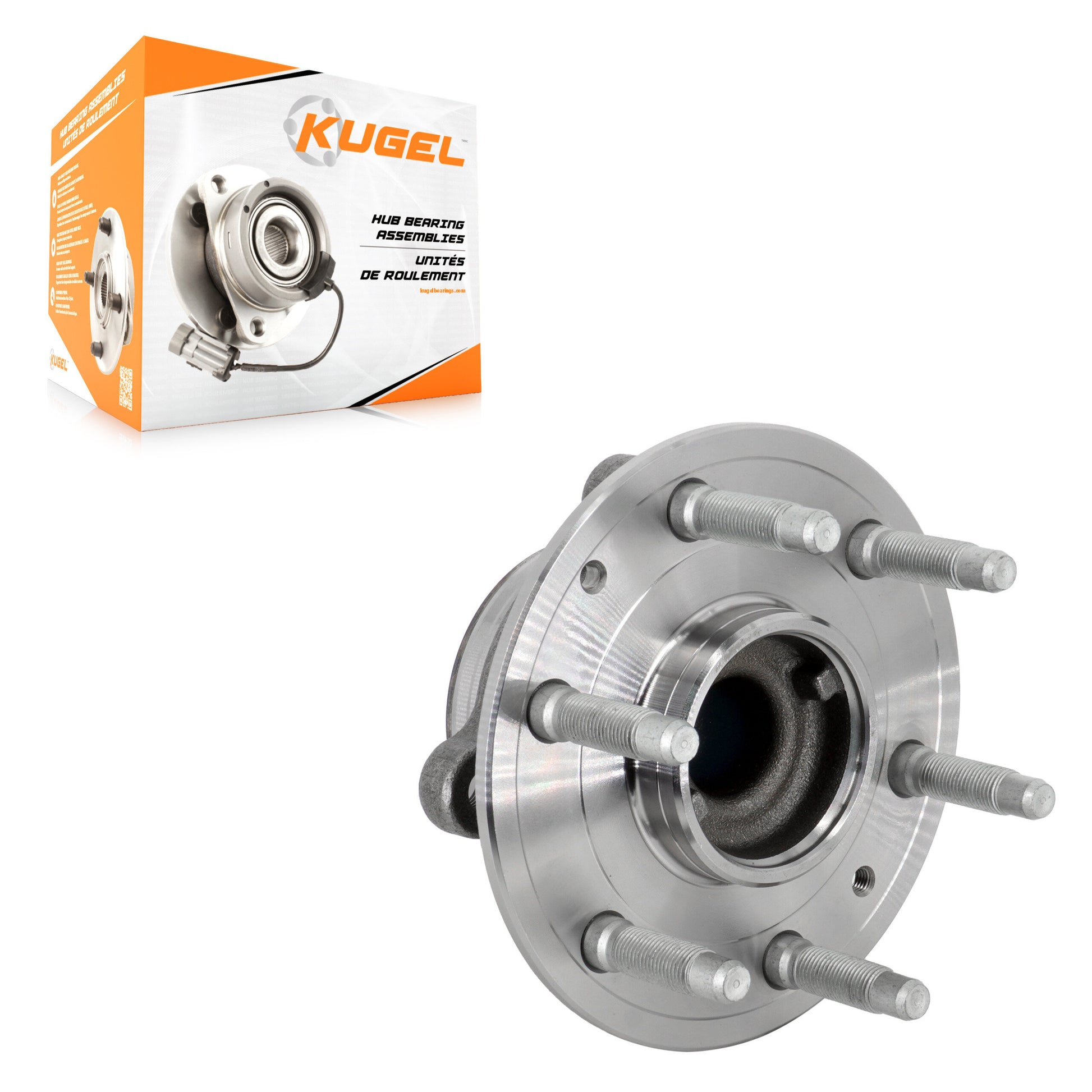 Kugel 70-515198 Wheel Bearing and Hub Assembly for 2019-2023 Chevrolet Silverado 1500 LTD, GMC Sierra 1500 Limited, Cadillac Escalade - Front