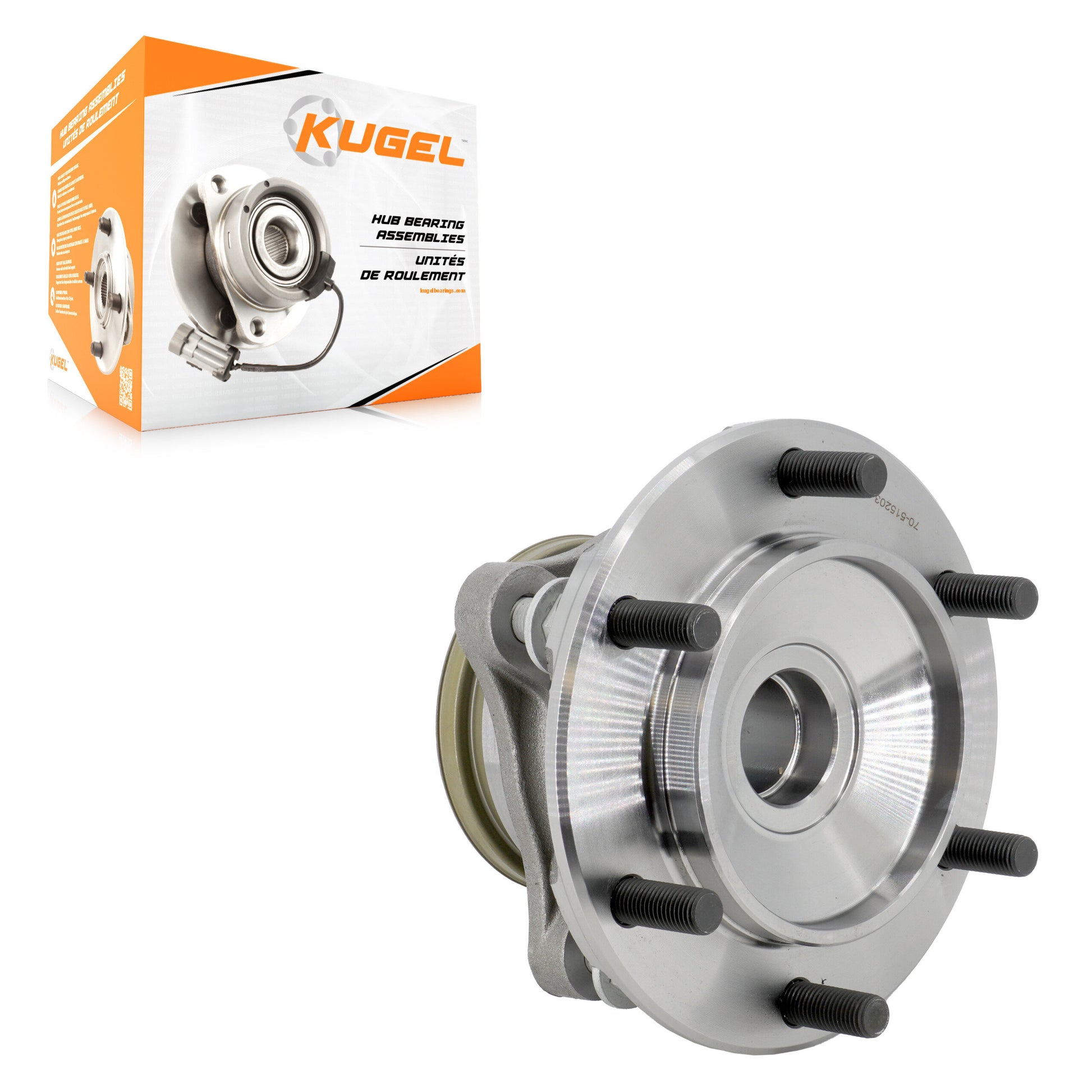 Kugel 70-515203 Wheel Bearing and Hub Assembly for 2003-2021 Toyota Tacoma, Toyota FJ Cruiser, Toyota 4Runner - Front