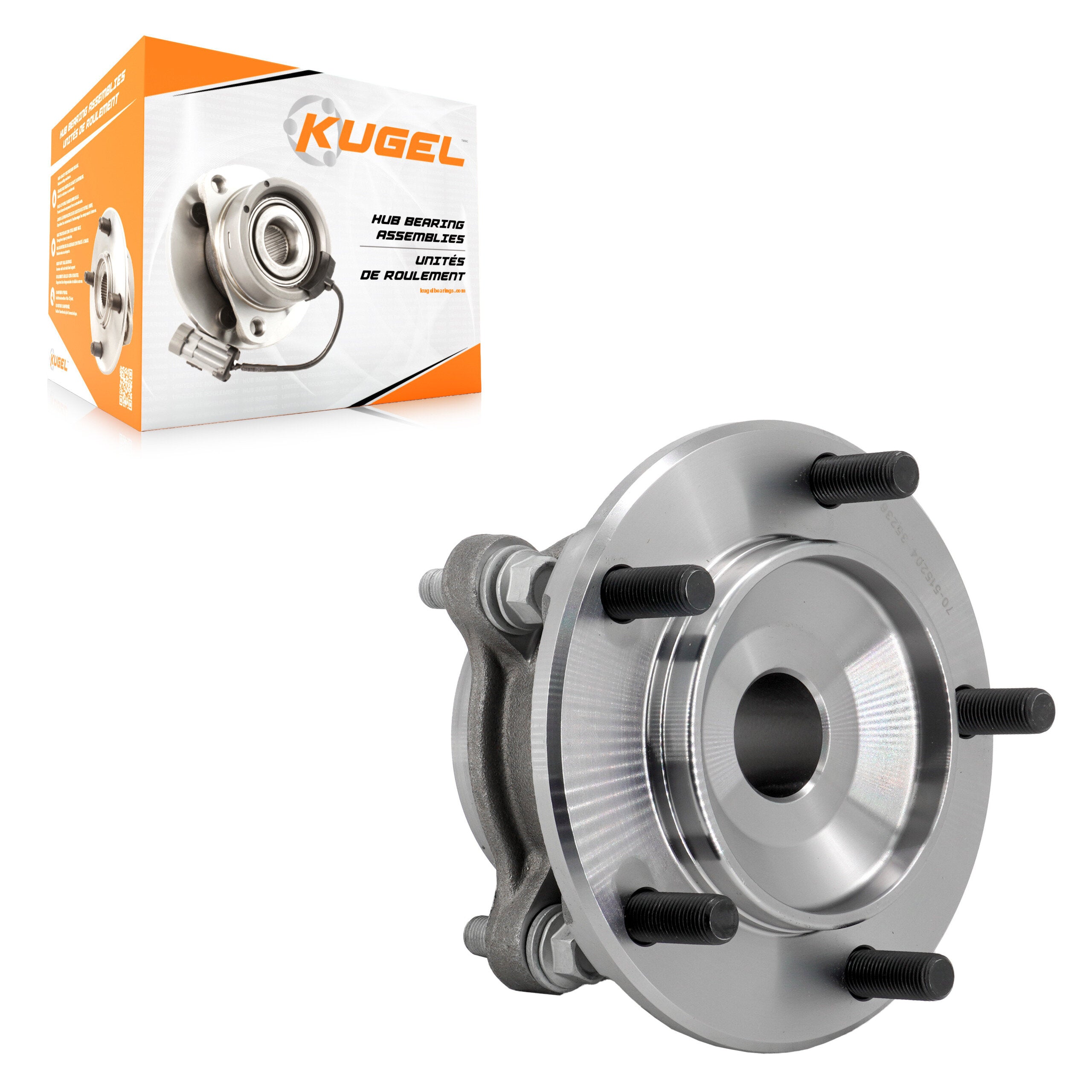 Kugel 70-515204 Wheel Bearing and Hub Assembly for 2007-2022 Toyota Sequoia, Toyota Tundra - Front