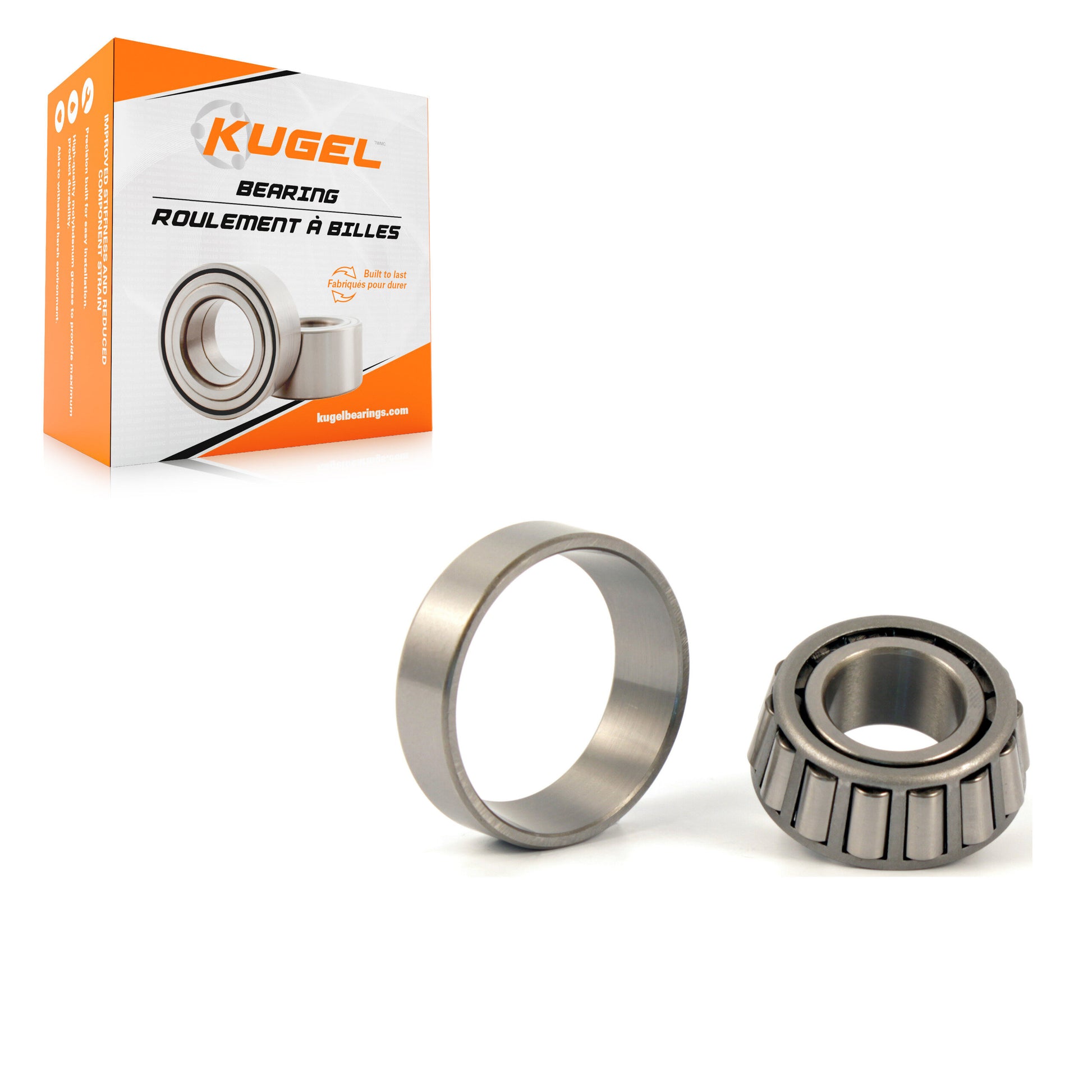 Kugel 70-A3 Wheel Bearing and Race Set for 1980-2004 Toyota Tacoma, Chevrolet Tahoe, Nissan Frontier - Front Outer, Left, Inner