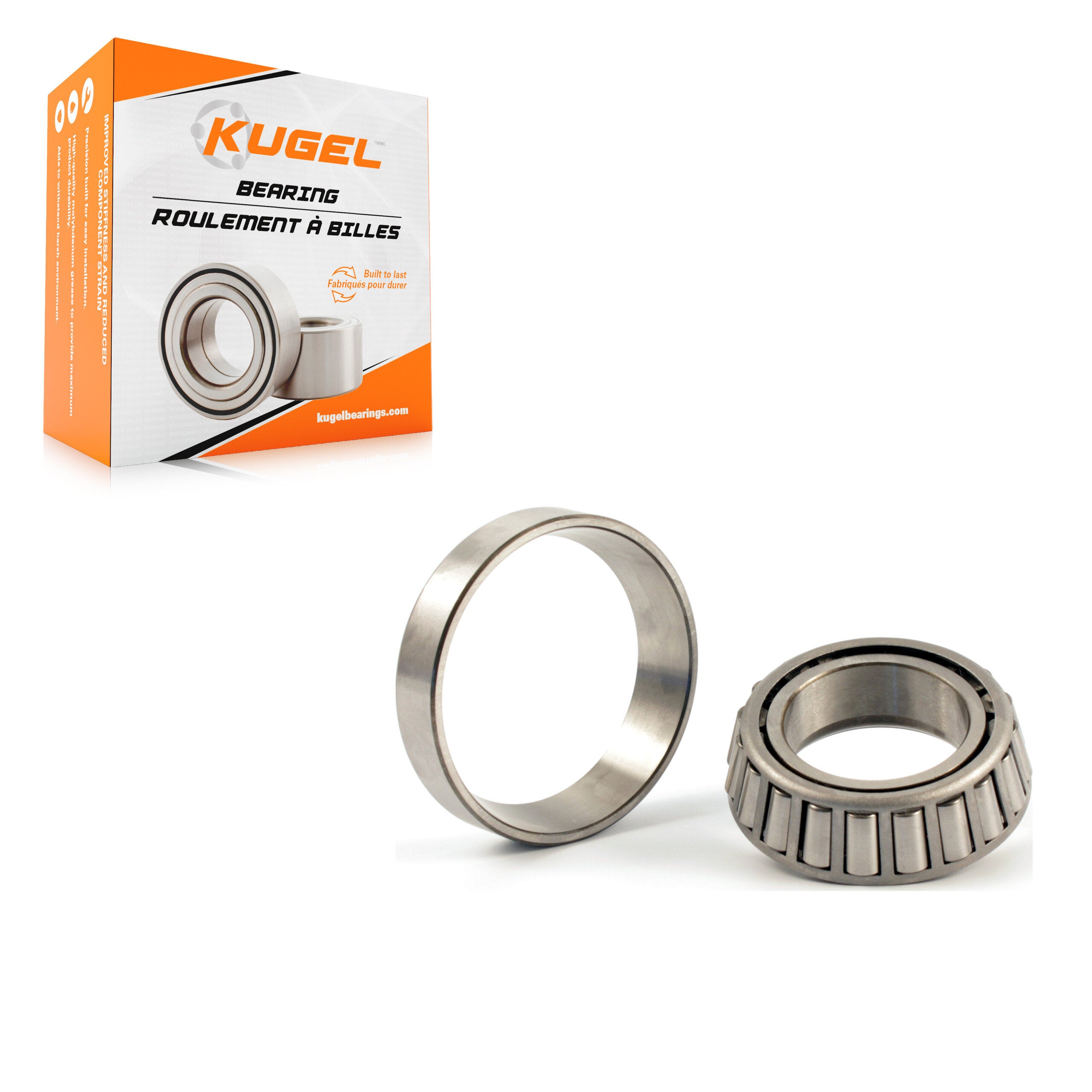 Kugel 70-A5 Wheel Bearing and Race Set for 1980-2019 Cadillac ATS, Dodge Challenger, Chevrolet Camaro - Front, Front Inner, Front Outer