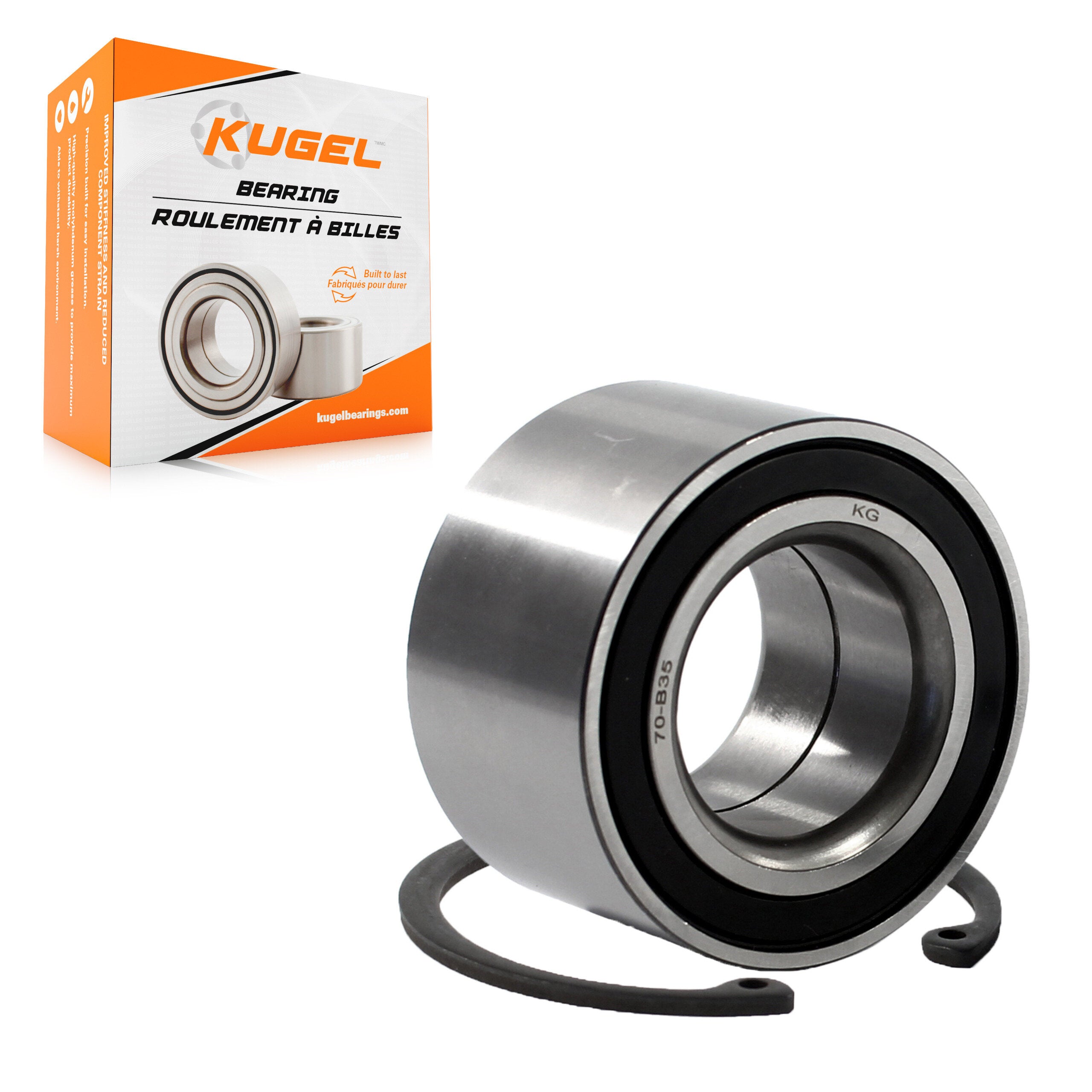 Kugel 70-B35 Wheel Bearing for 1980-2015 Chevrolet Spark, Pontiac G3, Pontiac G3 Wave - Front, Front Inner, Rear