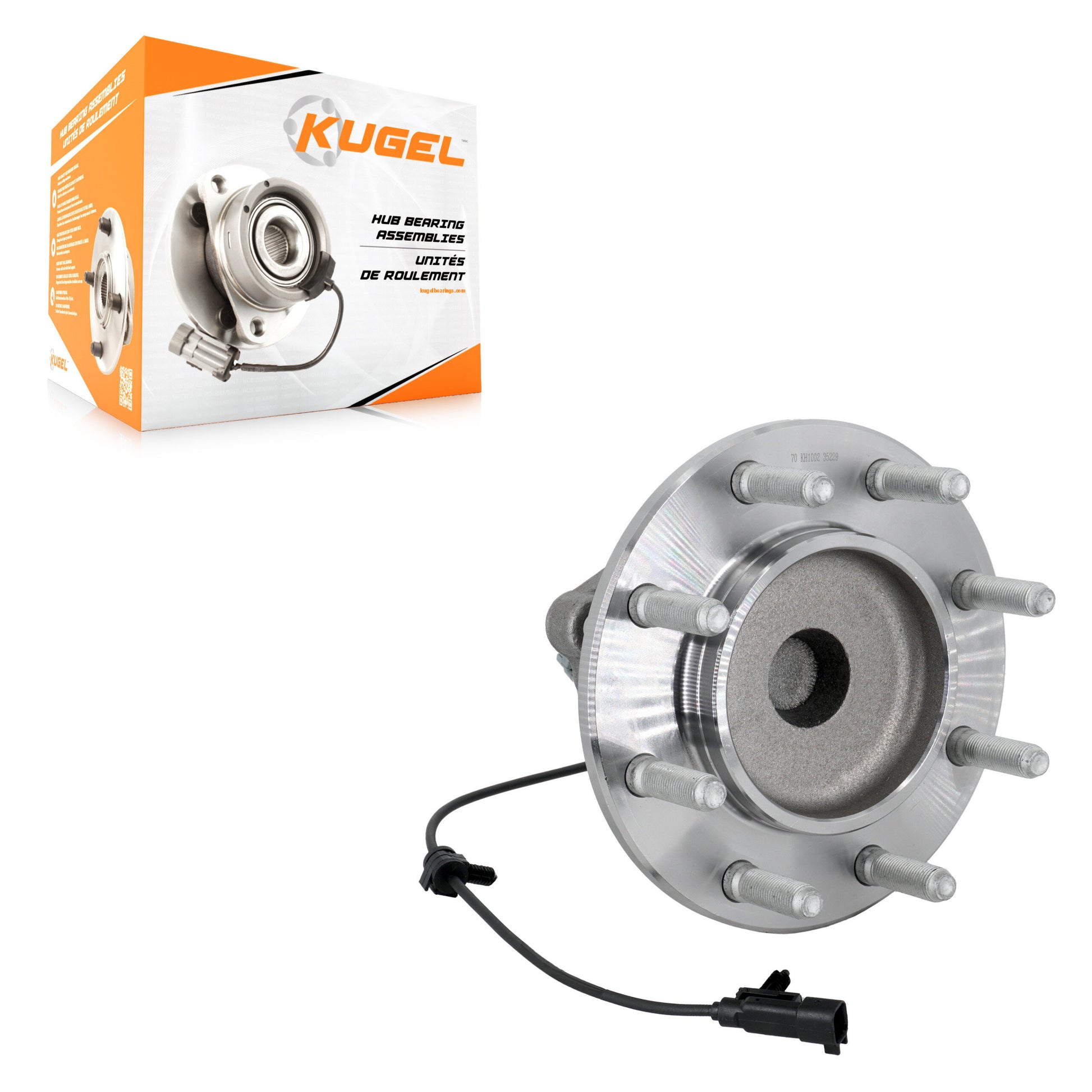 Kugel 70-KH1002 Wheel Bearing and Hub Assembly for 2018-2023 Chevrolet Express 3500, GMC Savana 3500 - Front