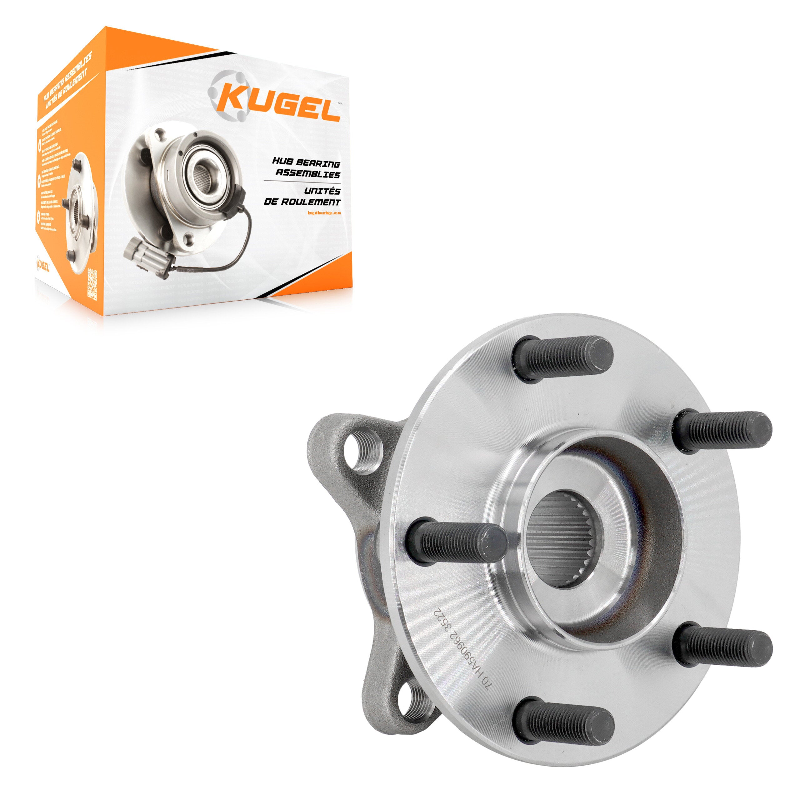 Kugel 70-KH8000 Wheel Bearing and Hub Assembly for 2020-2022 Mazda 3, Mazda CX-30 - Front