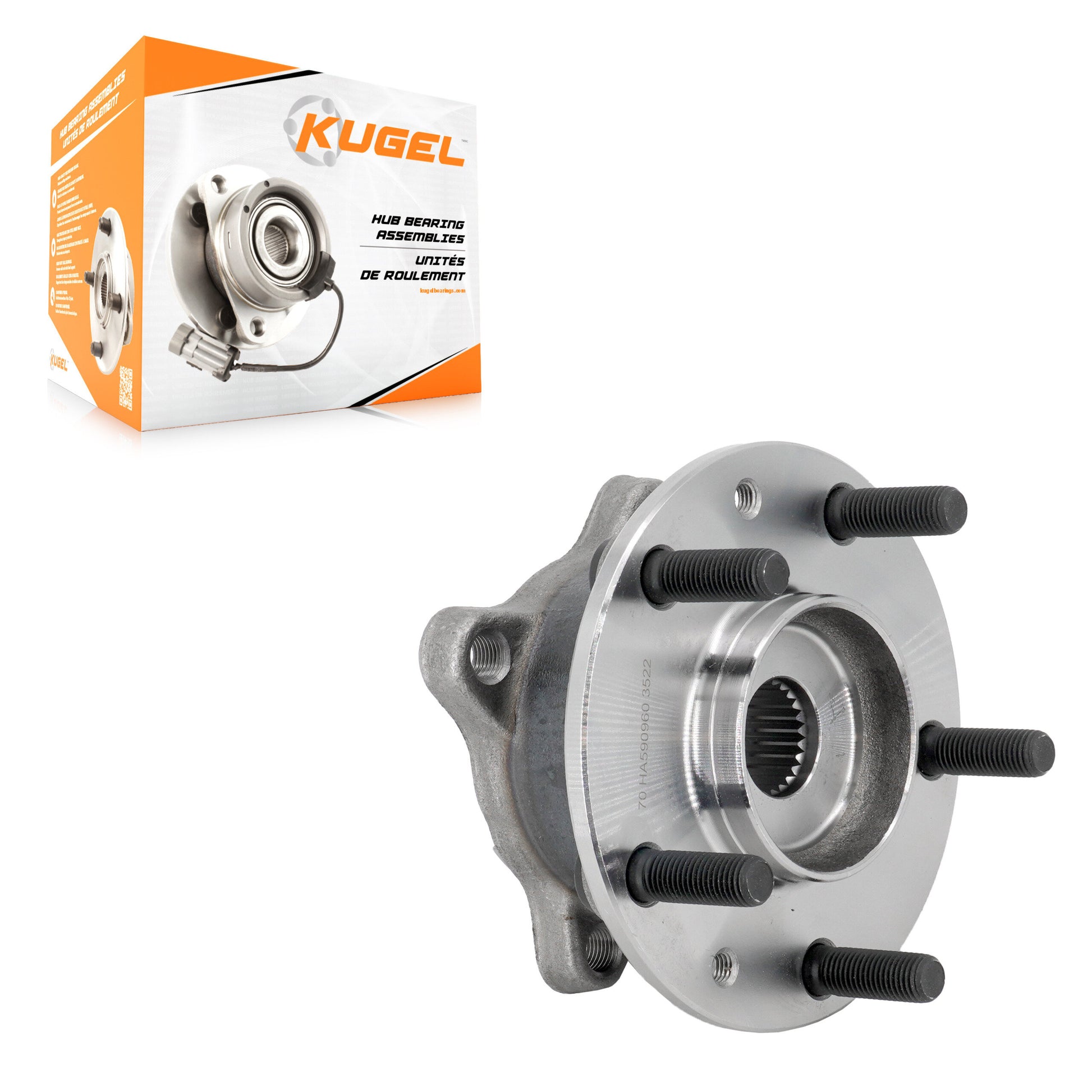 Kugel 70-KH8001 Wheel Bearing and Hub Assembly for 2019-2022 Mazda 3, Mazda CX-30 - Rear