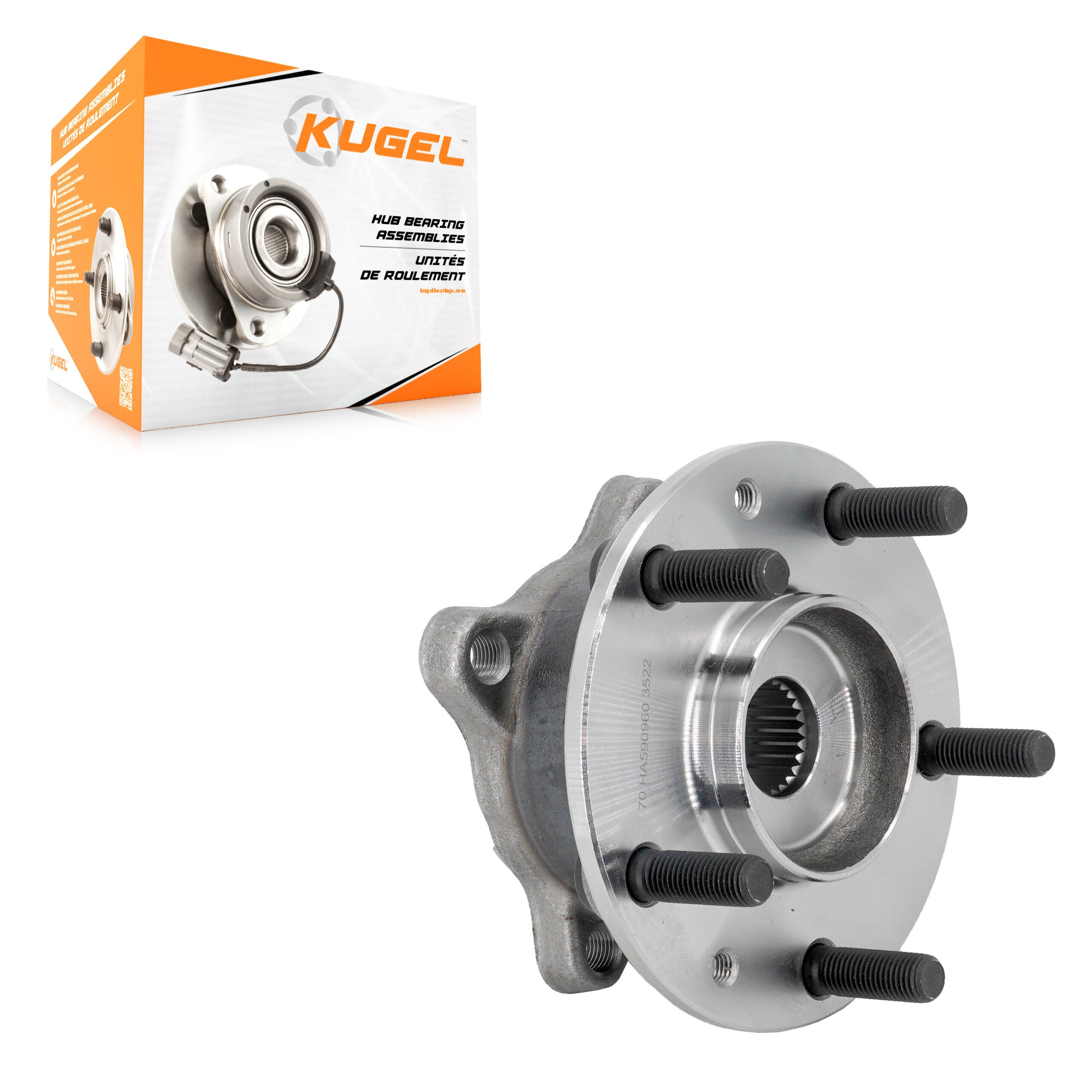 Kugel 70-KH8001 Wheel Bearing and Hub Assembly for 2019-2022 Mazda 3, Mazda CX-30 - Rear