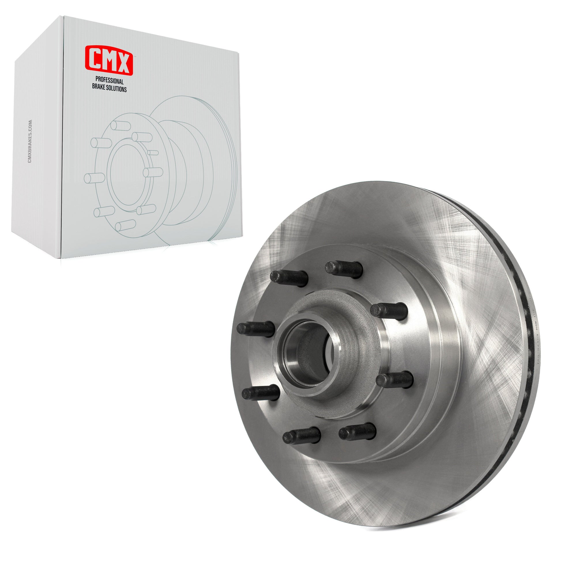 CMX 8-680681 Disc Brake Rotor and Hub Assembly for 2008-2023 Ford E-350 Super Duty, Ford E-150, Ford E-150 Econoline - Front