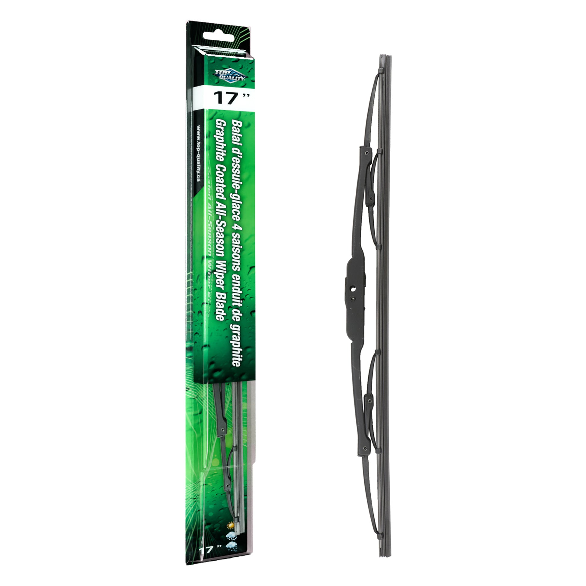 Top Quality 90-20171 Windshield Wiper Blade for 1980-2022 Ford Bronco, Nissan Sentra, Nissan Versa - Front, Front Right, Rear