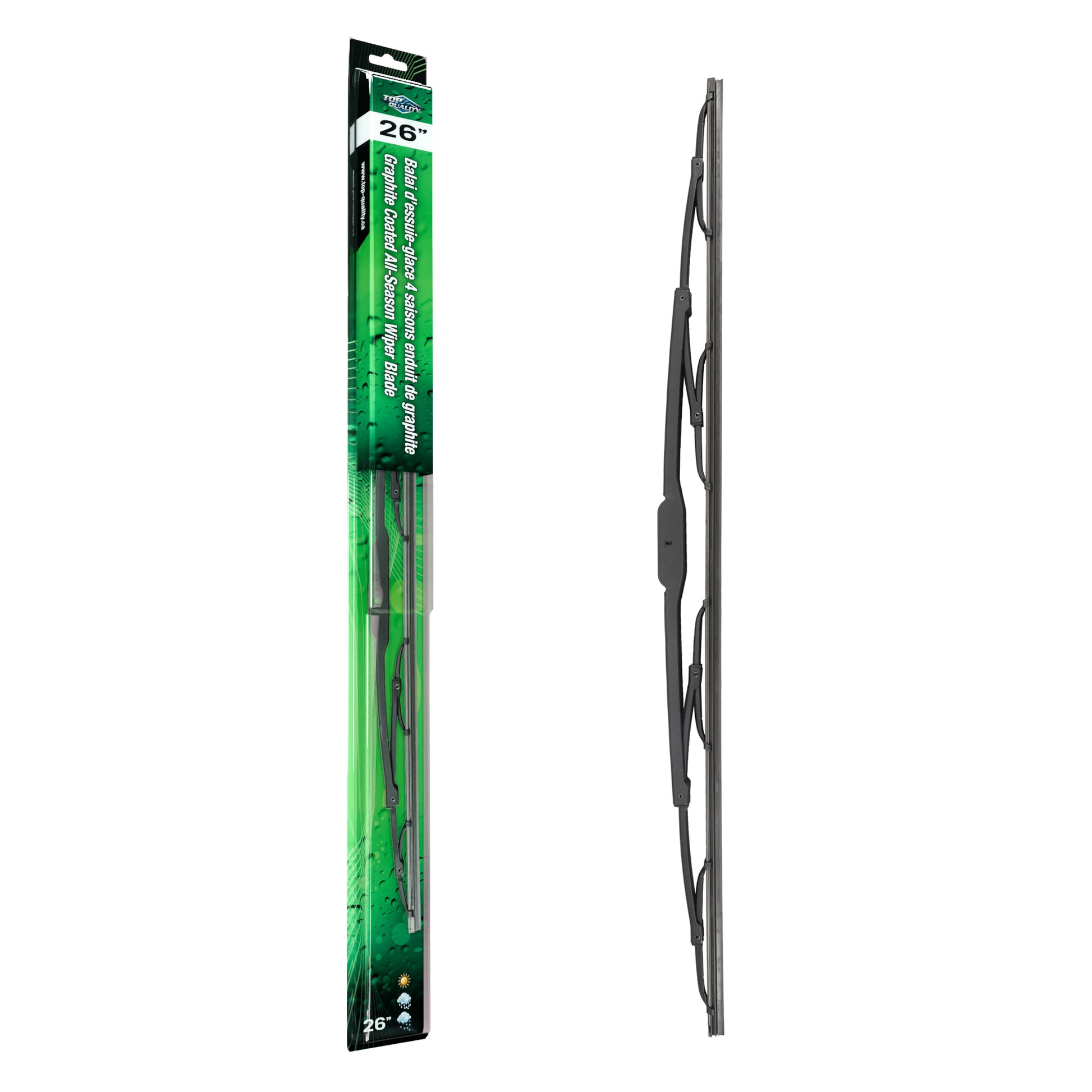 Top Quality 90-20261 Windshield Wiper Blade for 1985-2024 Chevrolet Trax, Hyundai Ioniq 5, Hyundai Kona N - Front Left, Front, Center