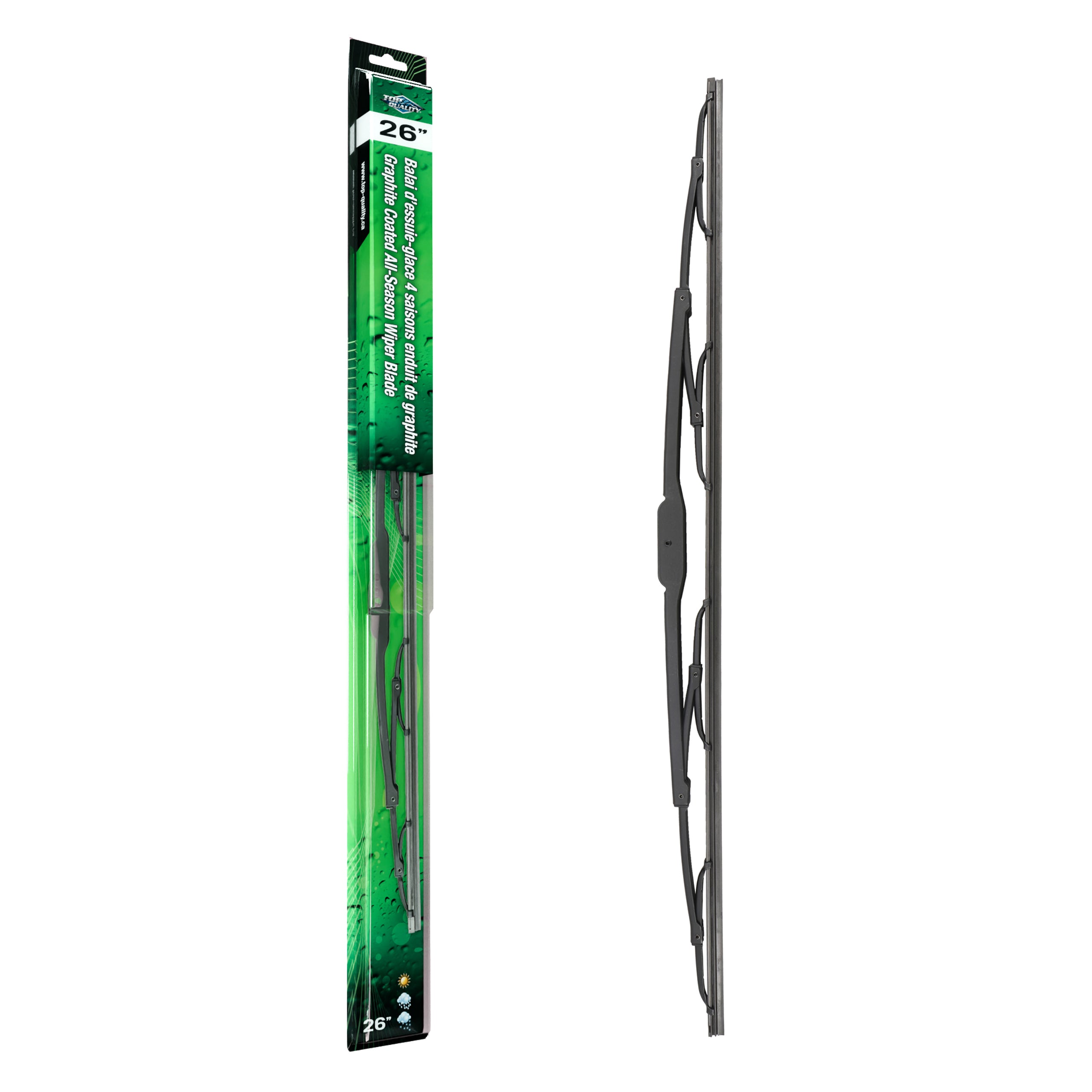Top Quality 90-20261 Windshield Wiper Blade for 1985-2024 Chevrolet Trax, Hyundai Ioniq 5, Hyundai Kona N - Front Left, Front, Center