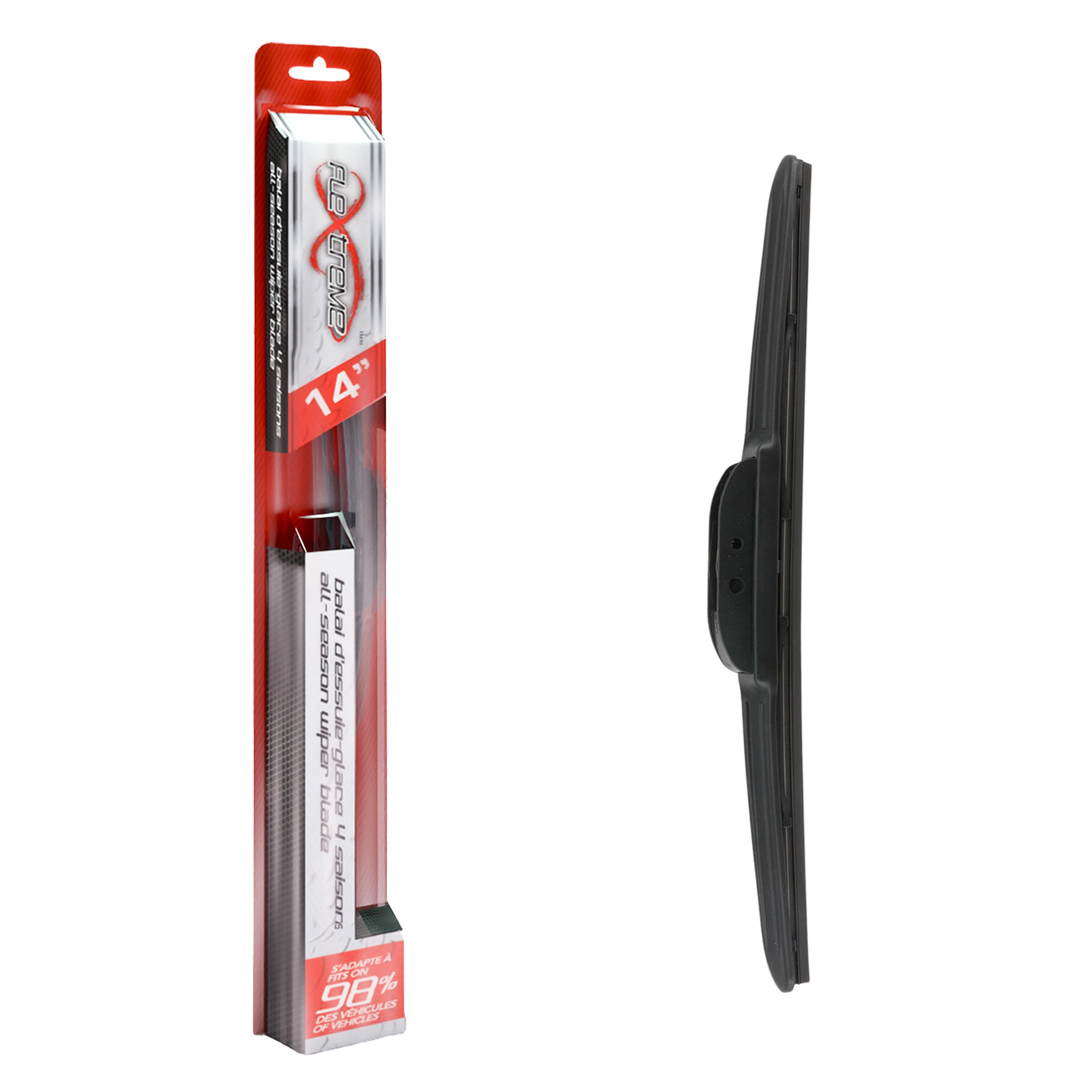 Flextreme 90-70141 Windshield Wiper Blade for 1980-2022 Toyota Corolla, Ford Transit Connect, Honda Civic - Front Right, Rear, Center