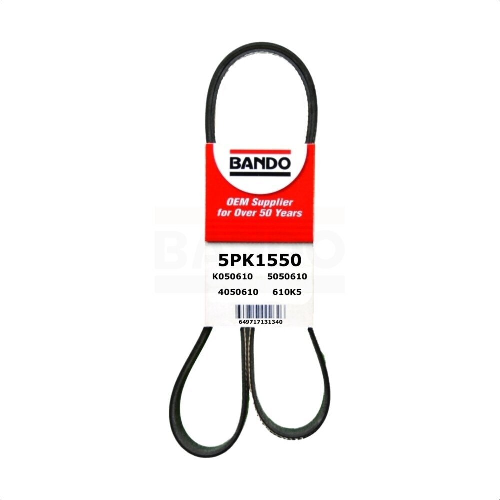 Bando BAN-5PK1550 Accessory Drive Belt for 1998-2012 Suzuki SX4 Crossover, Saturn Astra, Suzuki SX4 - Water Pump, Alternator and Air Conditioning, Water Pump, Alternator and Power Steering