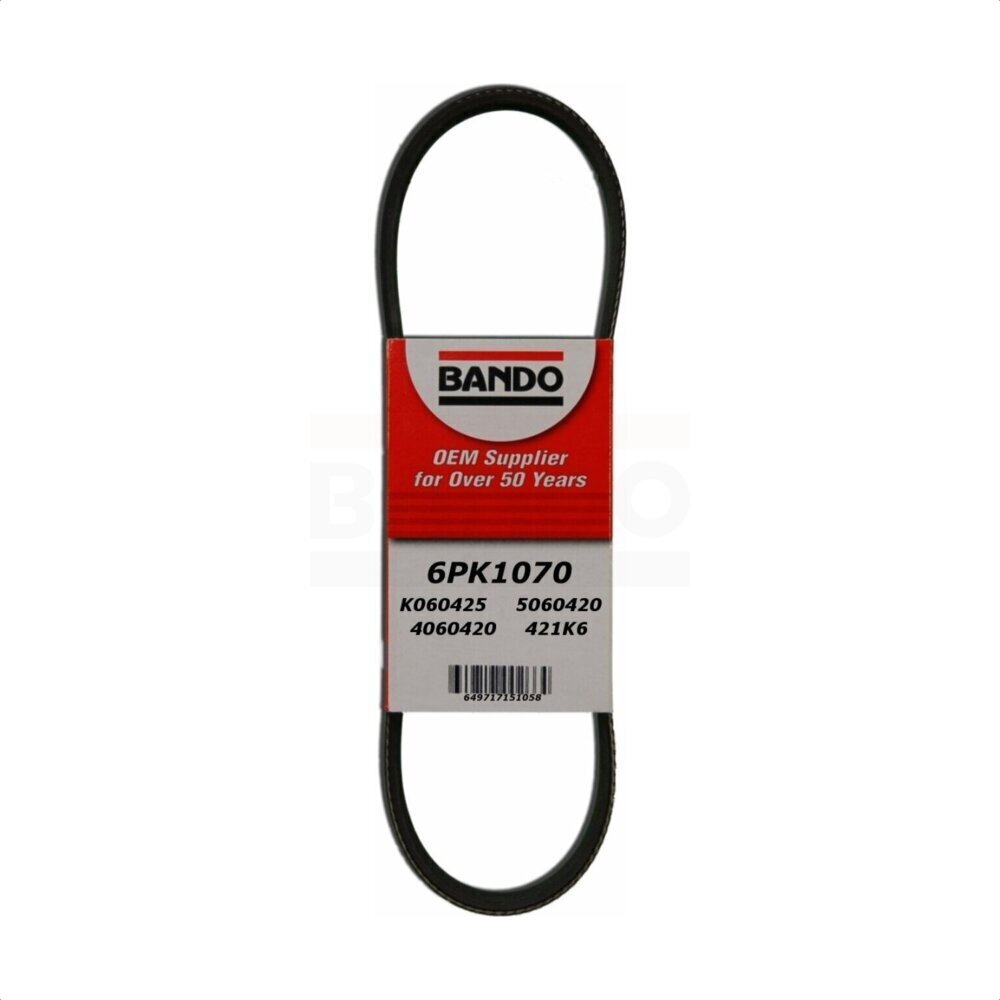 Bando BAN-6PK1070 Accessory Drive Belt for 2004-2014 Volkswagen Beetle, Volkswagen Golf, Volkswagen Passat - Alternator and Air Conditioning, Alternator