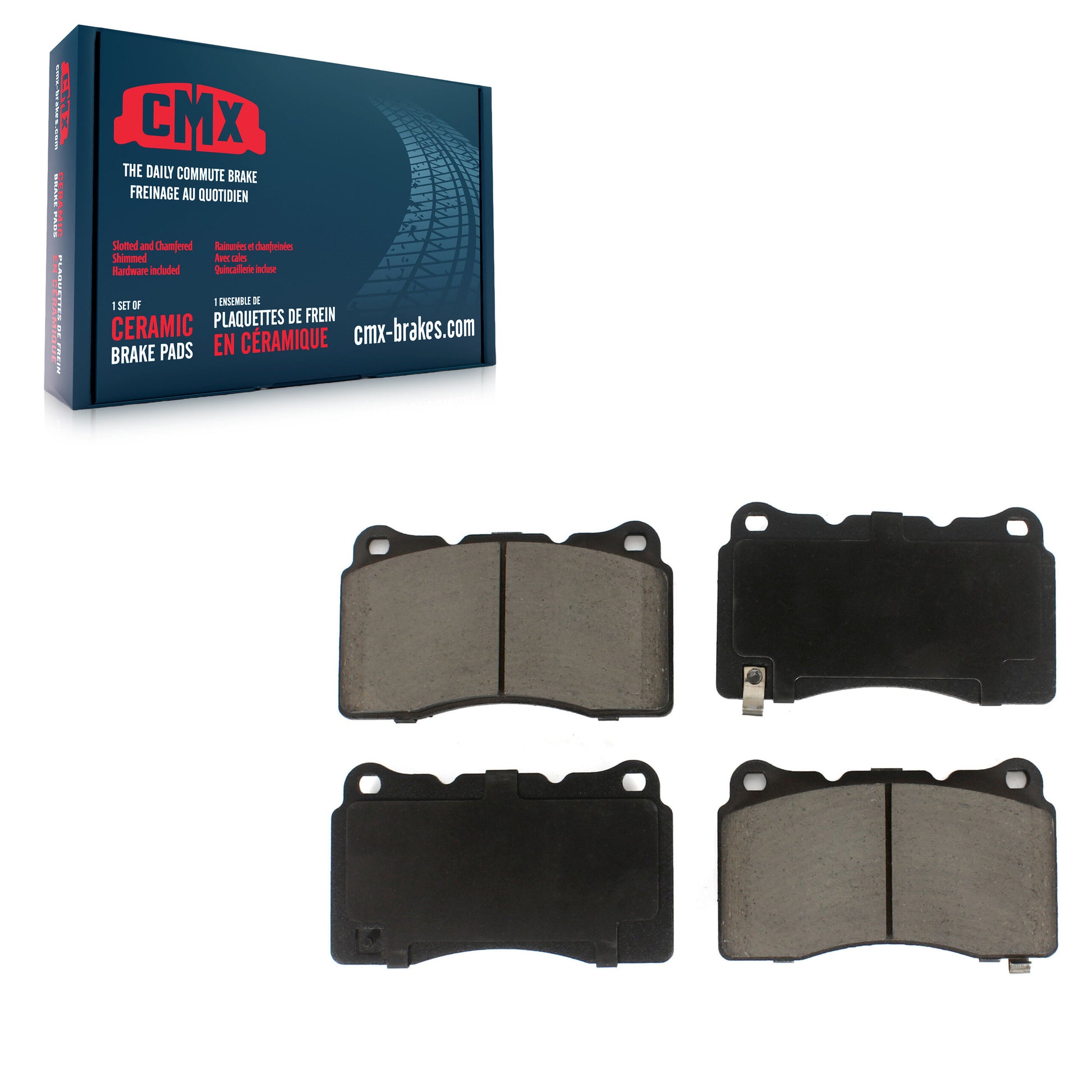 CMX CMX-D1001 Disc Brake Pad for 2003-2024 Honda Civic, Chevrolet Camaro, Tesla S - Front, Rear