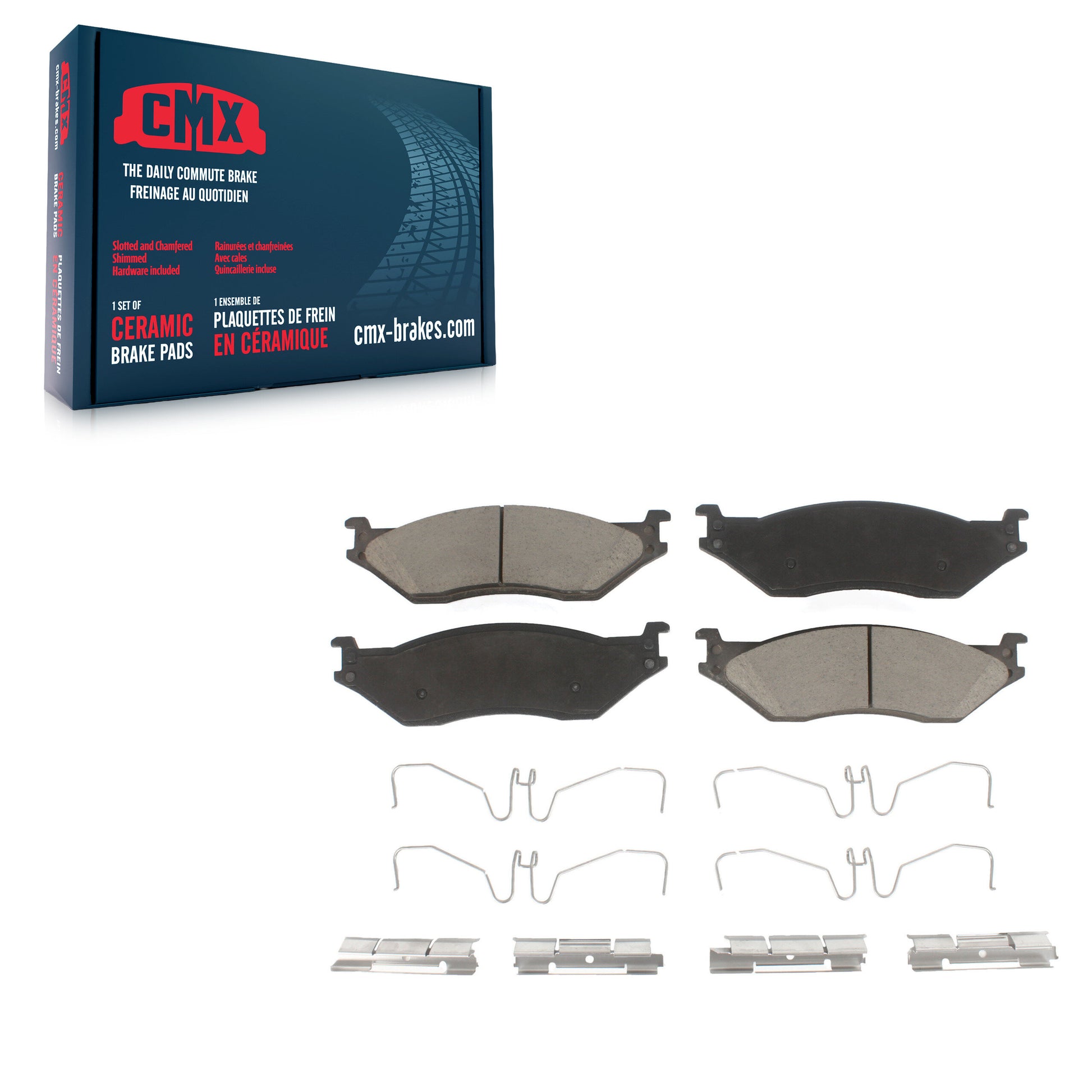 CMX CMX-D1066 Disc Brake Pad for 1999-2022 Ford F-53 Motorhome Chassis, Ford F-59 Commercial Stripped Chassis, IC Corporation AE School Bus - Rear, Front