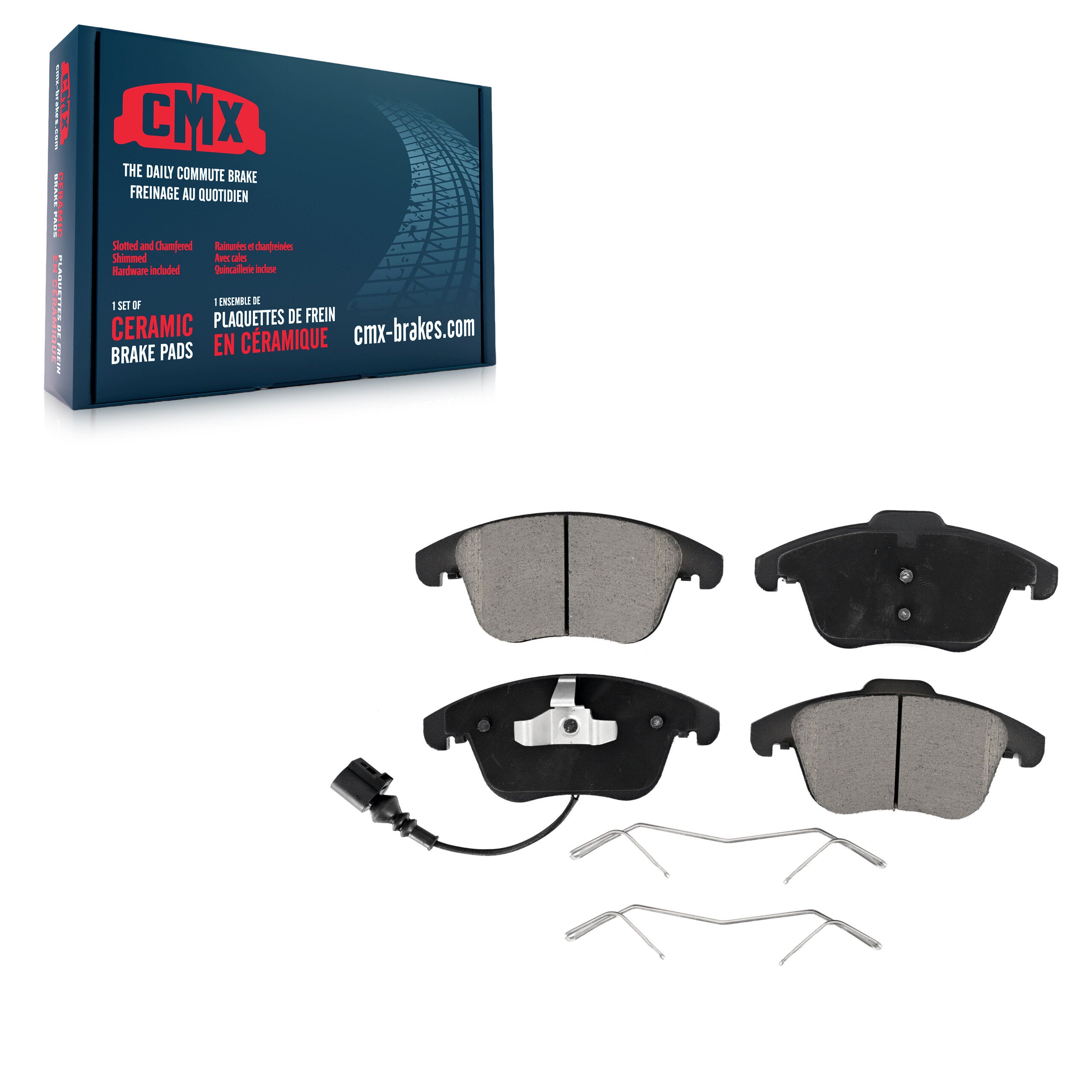CMX CMX-D1375 Disc Brake Pad for 2009-2020 Volkswagen Tiguan Limited, Audi Q3, Audi Q3 Quattro - Front