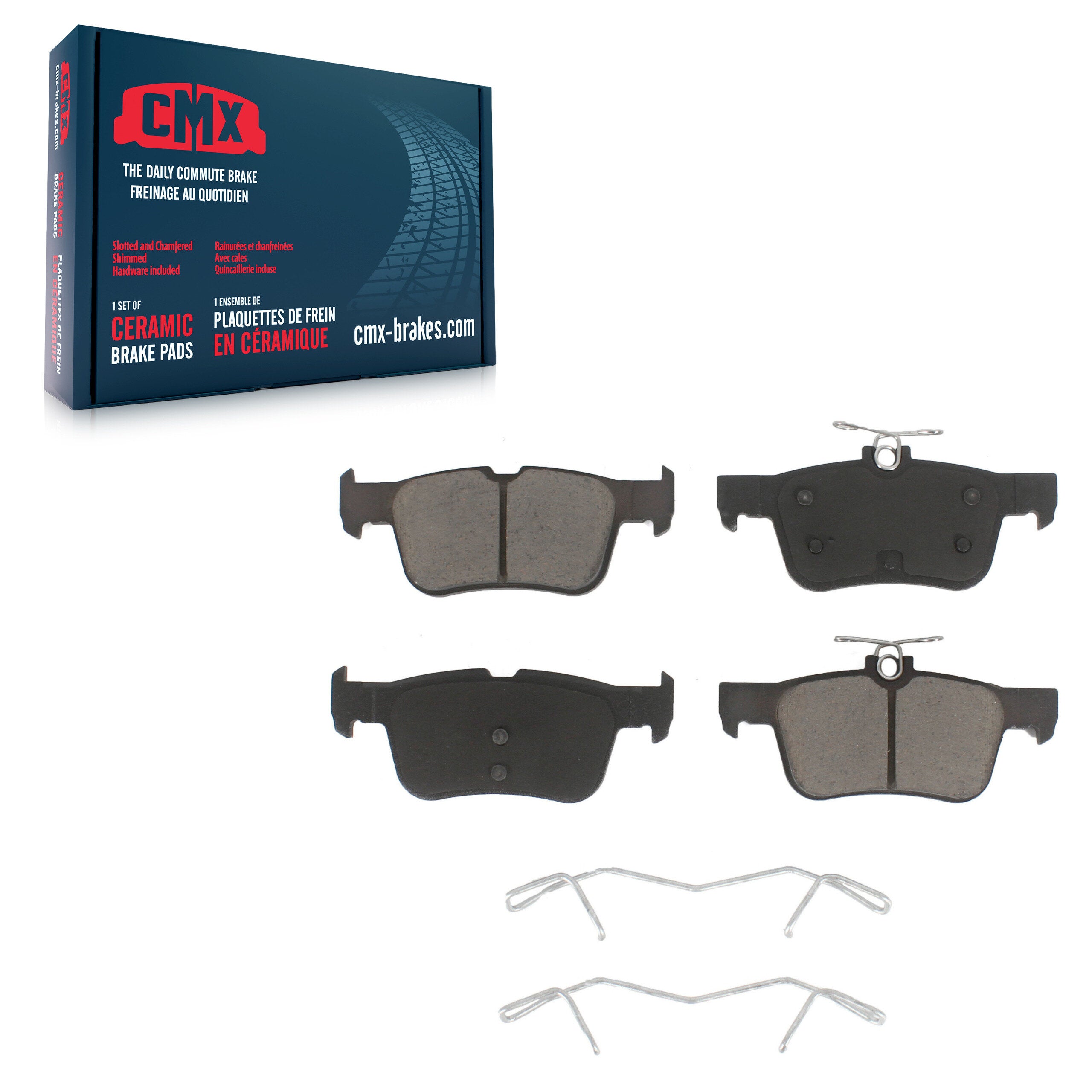 CMX CMX-D1665 Disc Brake Pad for 2013-2023 Ford Edge, Ford SSV Plug-In Hybrid, Lincoln Nautilus - Rear