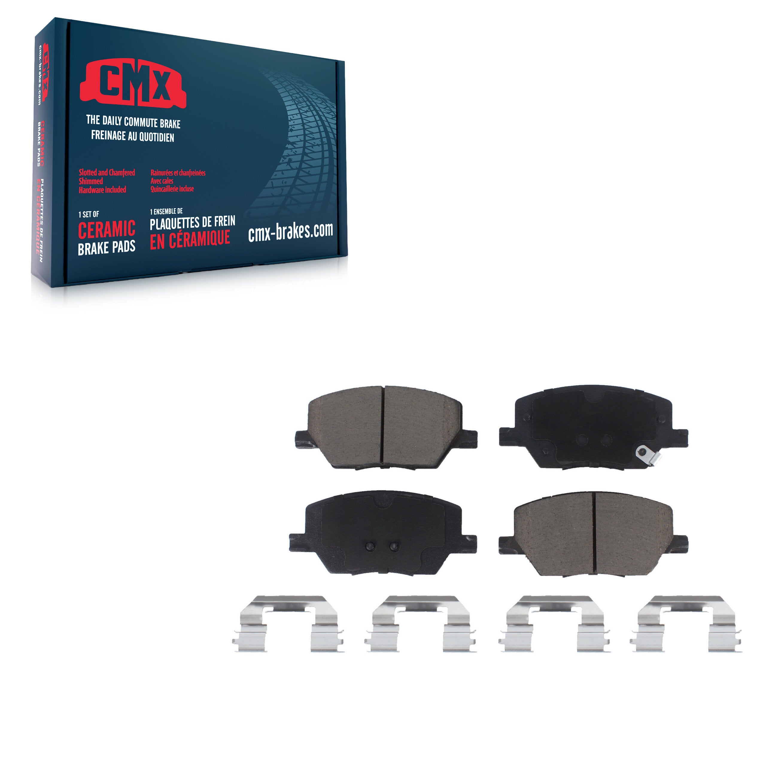 CMX CMX-D1811 Disc Brake Pad for 2015-2024 Dodge Hornet, Jeep Compass, Fiat 500X - Front
