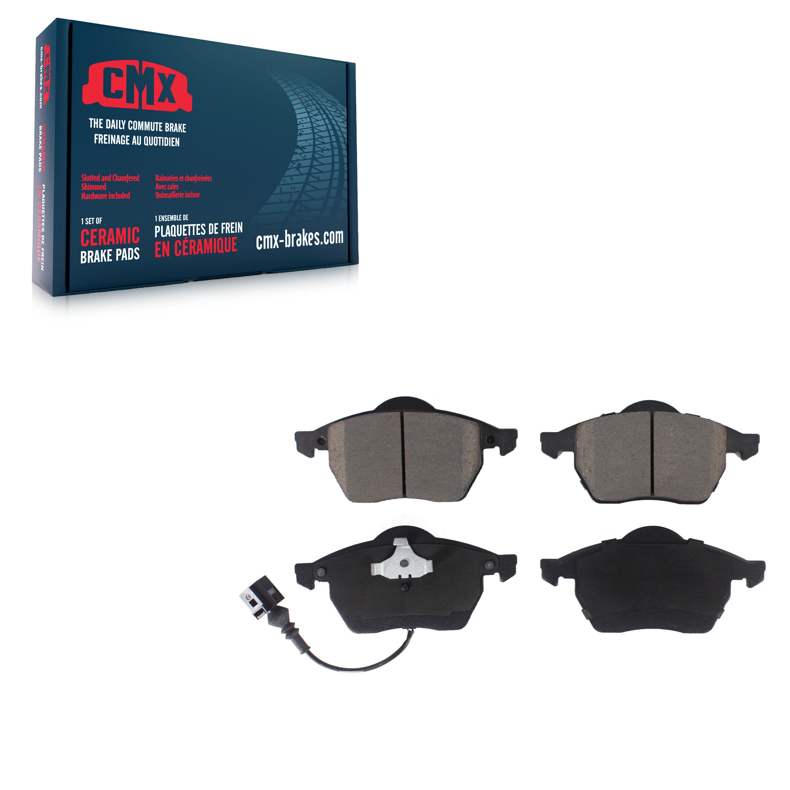 CMX CMX-D687A Disc Brake Pad for 1992-2010 Volkswagen Golf, Volkswagen Jetta, Audi TT Quattro - Front