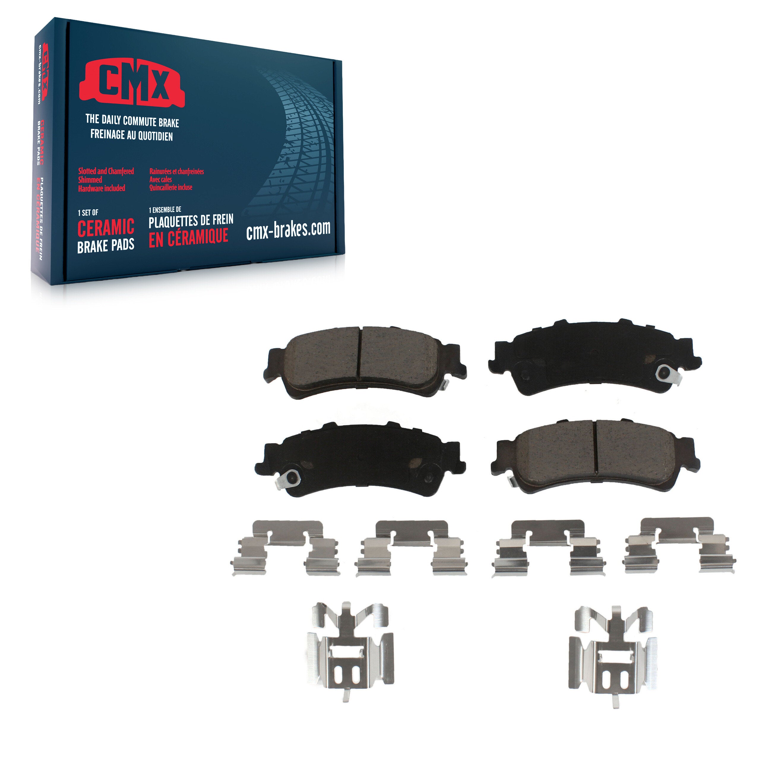 CMX CMX-D792 Disc Brake Pad for 1993-2011 Chevrolet Silverado 1500 Classic, GMC Sierra 1500 Classic, Cadillac DTS - Rear