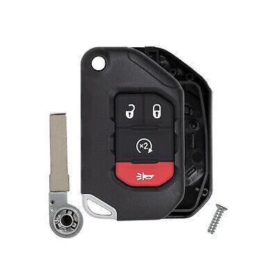 Flip Key Shell Case for Jeep Gladiator Wrangler 2018-2024 OHT1130261 68416784 (4 Button)