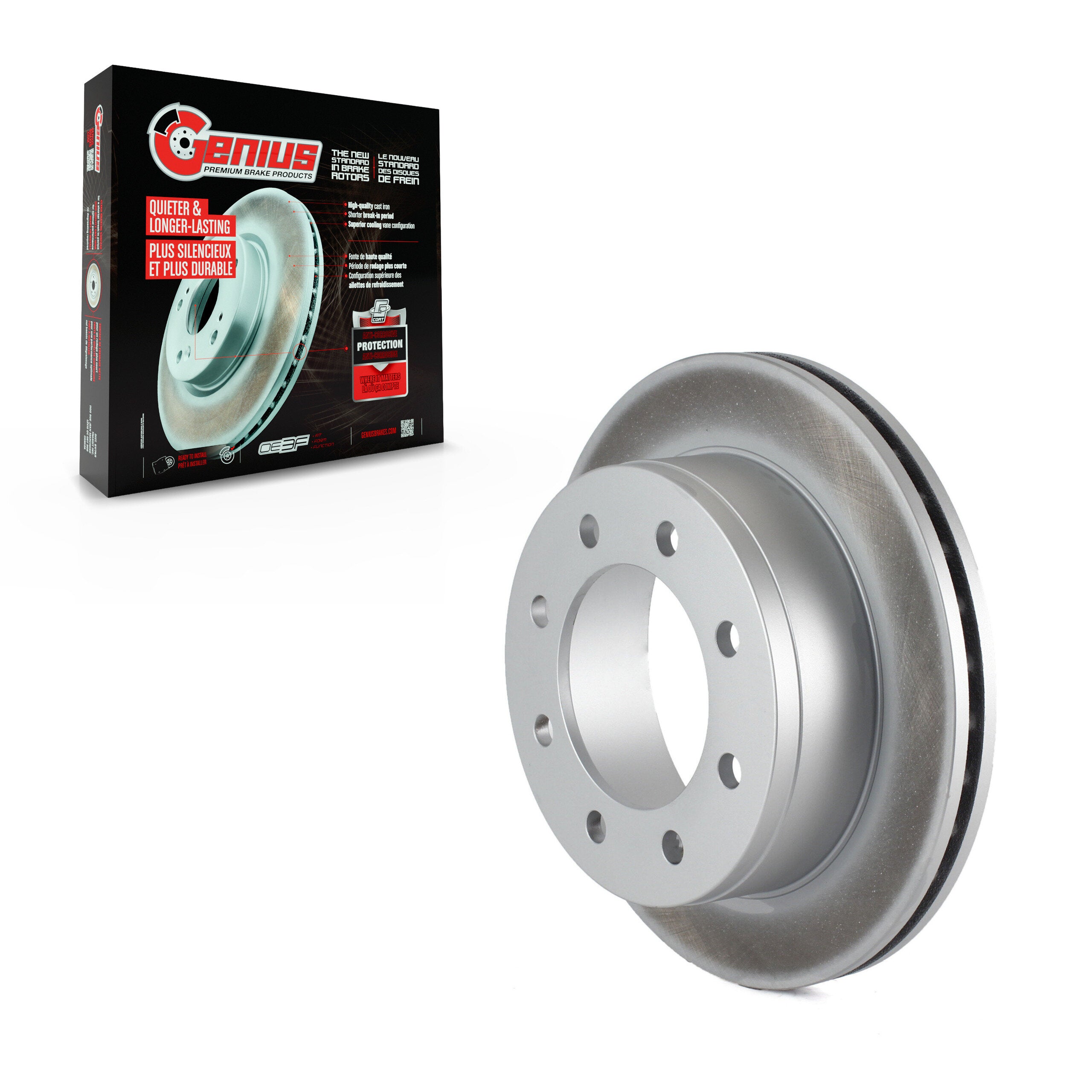 Genius GCR-56828 Disc Brake Rotor for 1999-2017 Chevrolet Suburban 2500, GMC Yukon XL 2500, Chevrolet Express 2500 - Rear