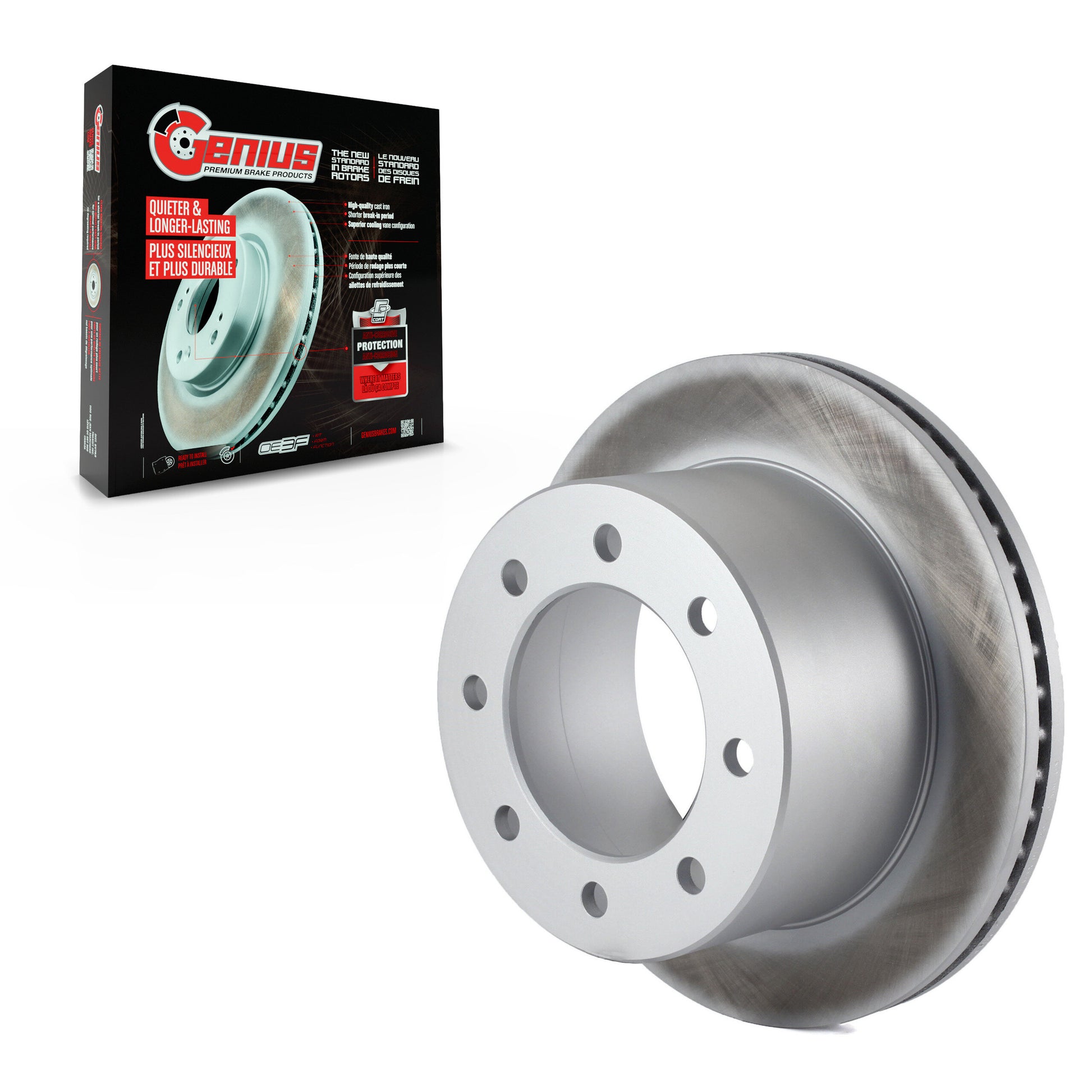 Genius GCR-56992 Disc Brake Rotor for 2001-2010 Chevrolet Silverado 3500 Classic, Chevrolet Silverado 3500 HD, GMC Sierra 3500 Classic - Rear
