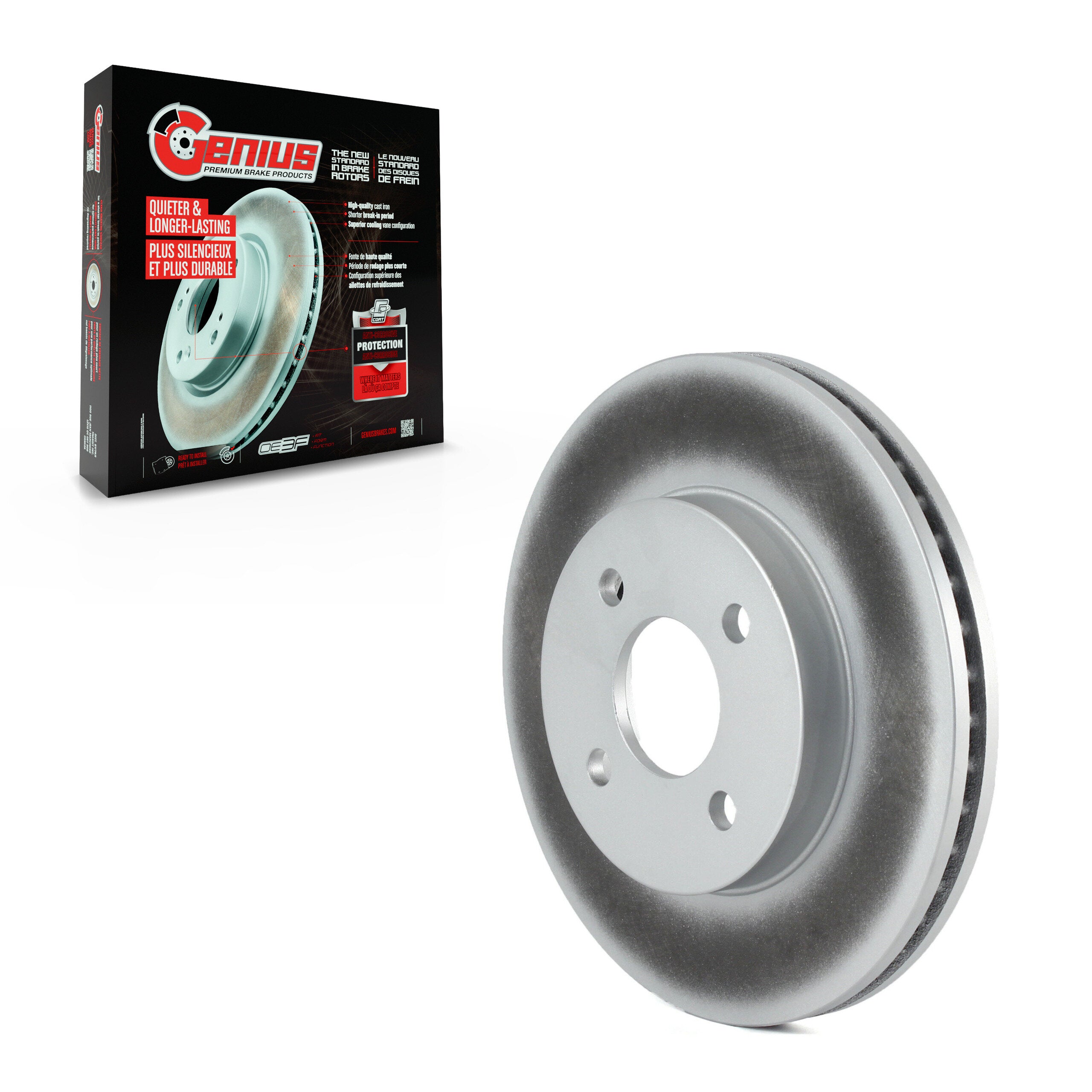 Genius GCR-580137 Disc Brake Rotor for 2003-2010 Chevrolet Cobalt, Pontiac G5, Pontiac Pursuit - Front