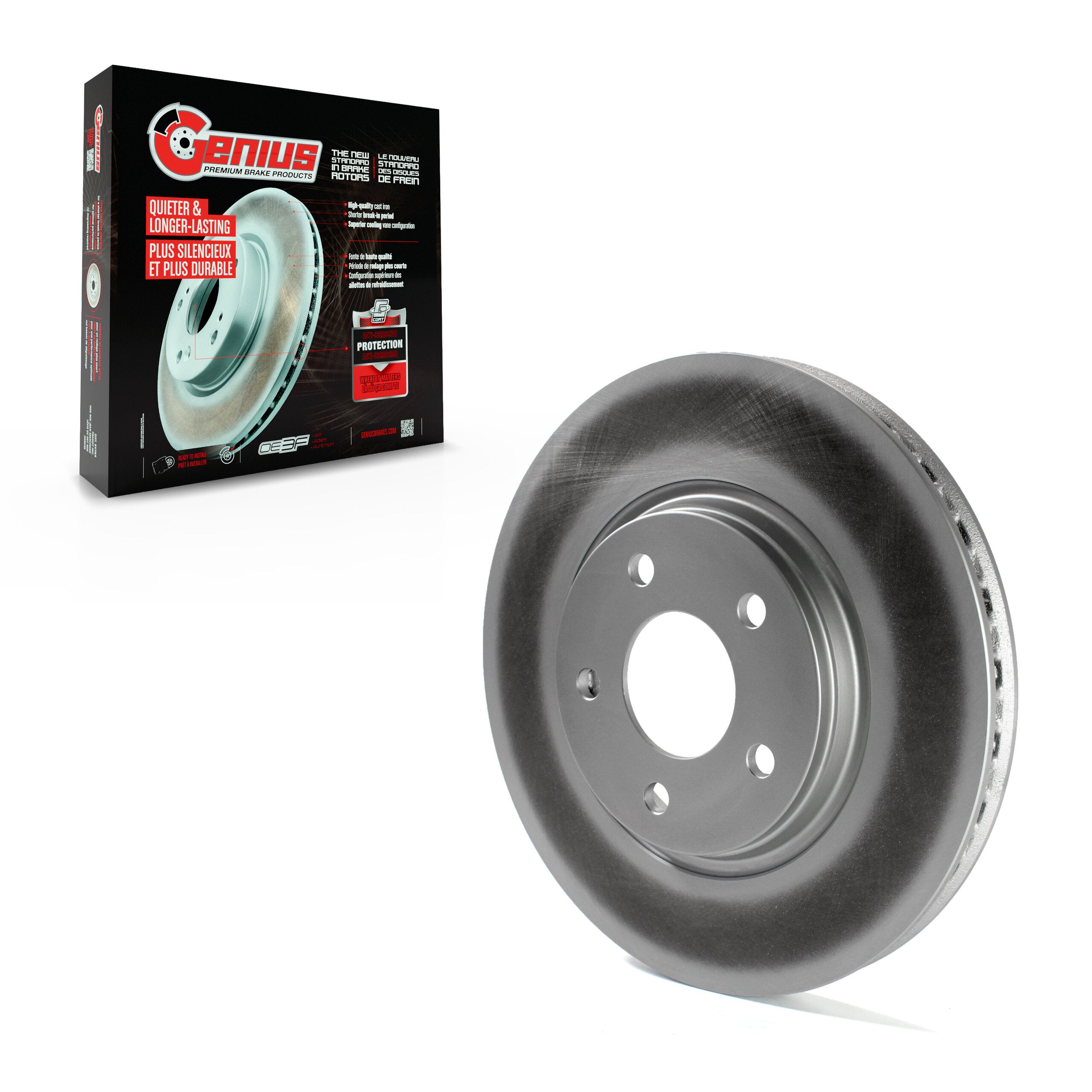 Genius GCR-580184 Disc Brake Rotor for 2004-2012 Chevrolet HHR, Chevrolet Malibu, Chevrolet Cobalt - Front
