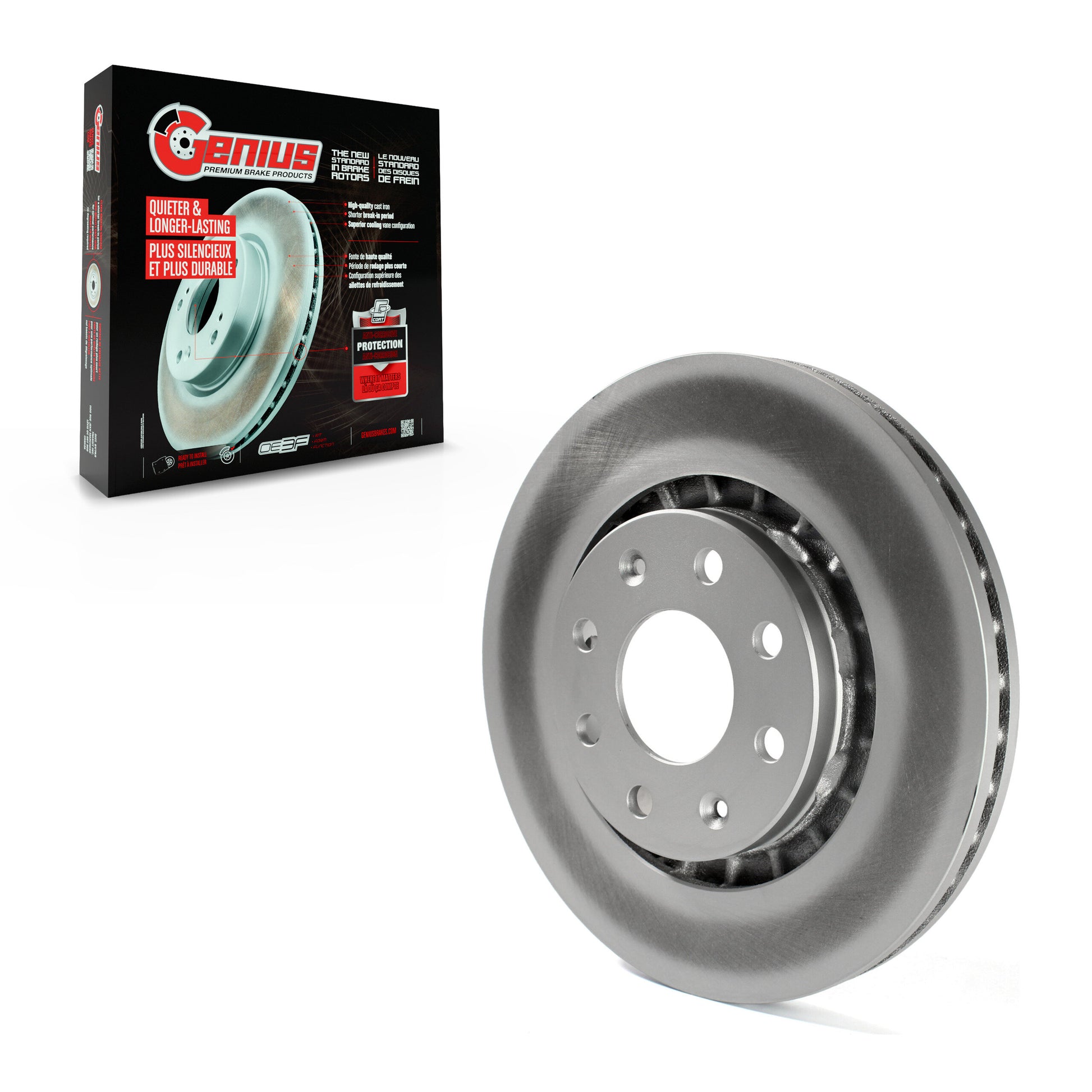 Genius GCR-580212 Disc Brake Rotor for 1989-2016 Chevrolet Spark EV, Chevrolet Spark, Pontiac G3 - Front