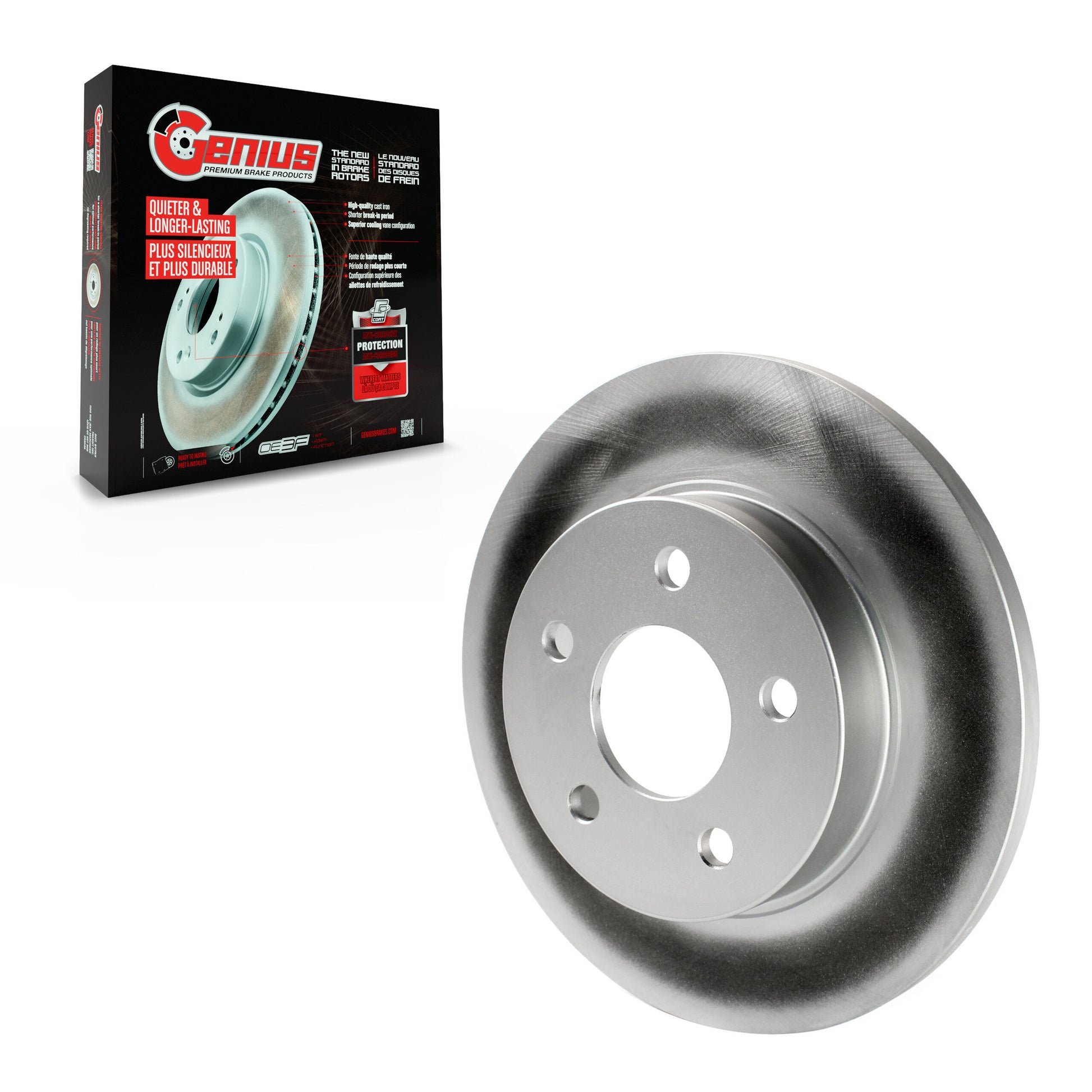 Genius GCR-580243 Disc Brake Rotor for 2004-2012 Chevrolet HHR, Chevrolet Cobalt, Chevrolet Malibu - Rear