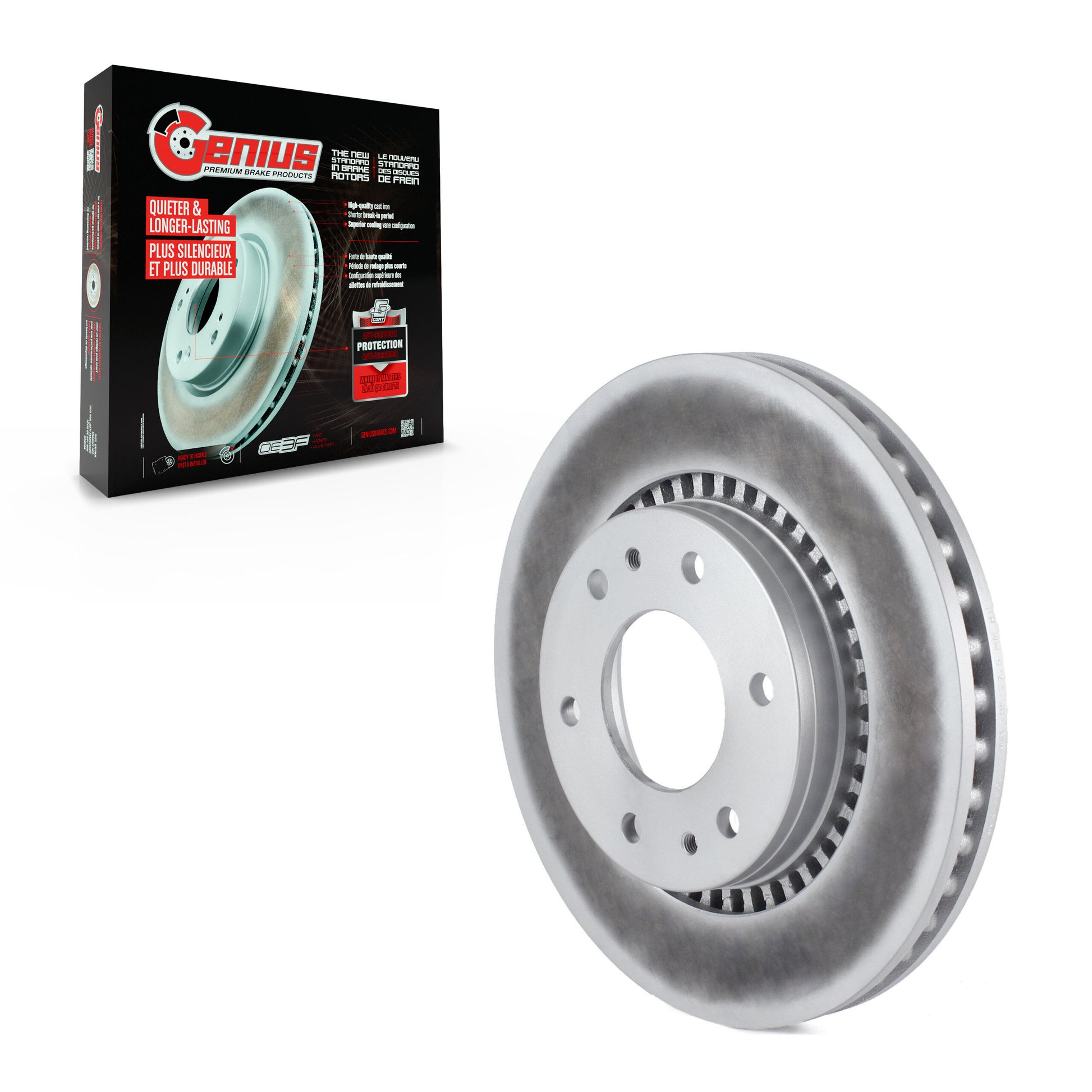 Genius GCR-580359 Disc Brake Rotor for 2006-2009 GMC Envoy, Isuzu Ascender, Buick Rainier - Front
