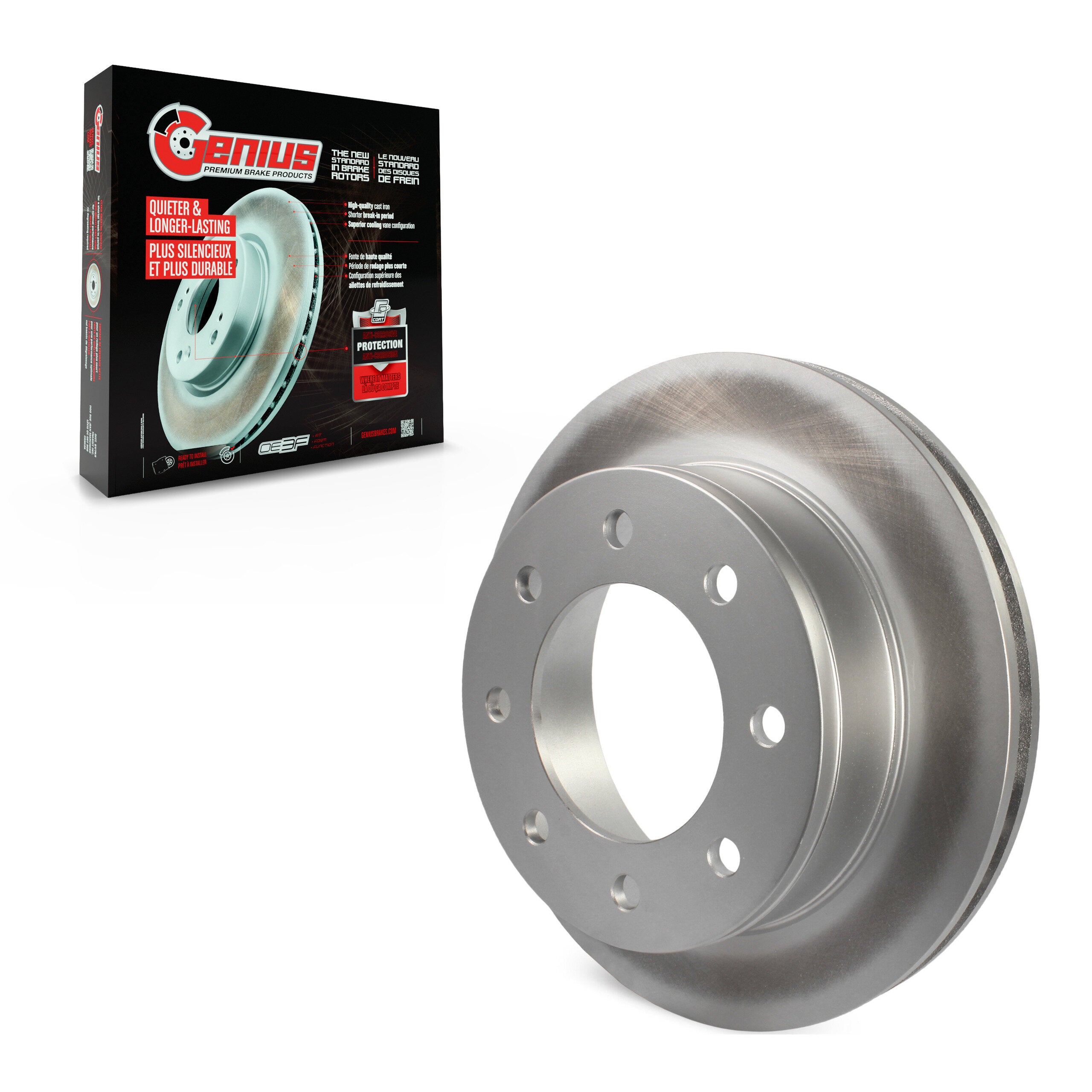 Genius GCR-580380 Disc Brake Rotor for 2005-2024 Chevrolet Express 2500, Chevrolet Express 3500, GMC Savana 2500 - Rear