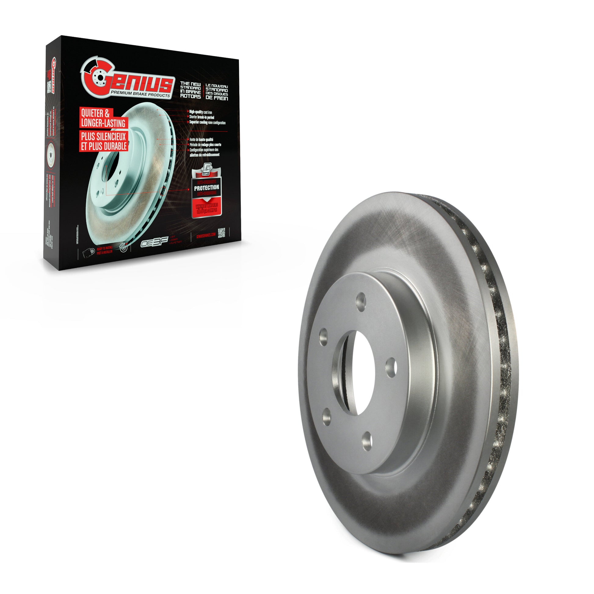 Genius GCR-580503 Disc Brake Rotor for 2007-2010 Chevrolet Cobalt, Pontiac G5 - Front