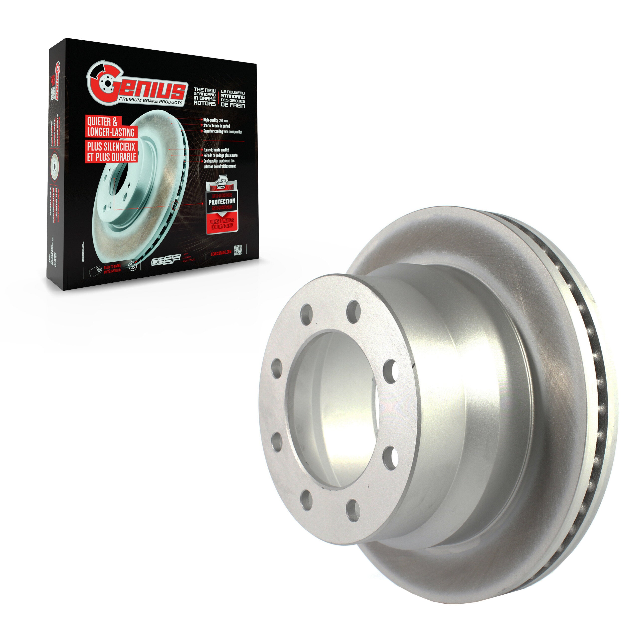 Genius GCR-580687 Disc Brake Rotor for 2009-2020 Chevrolet Express 3500, Chevrolet Express 4500, GMC Savana 3500 - Rear