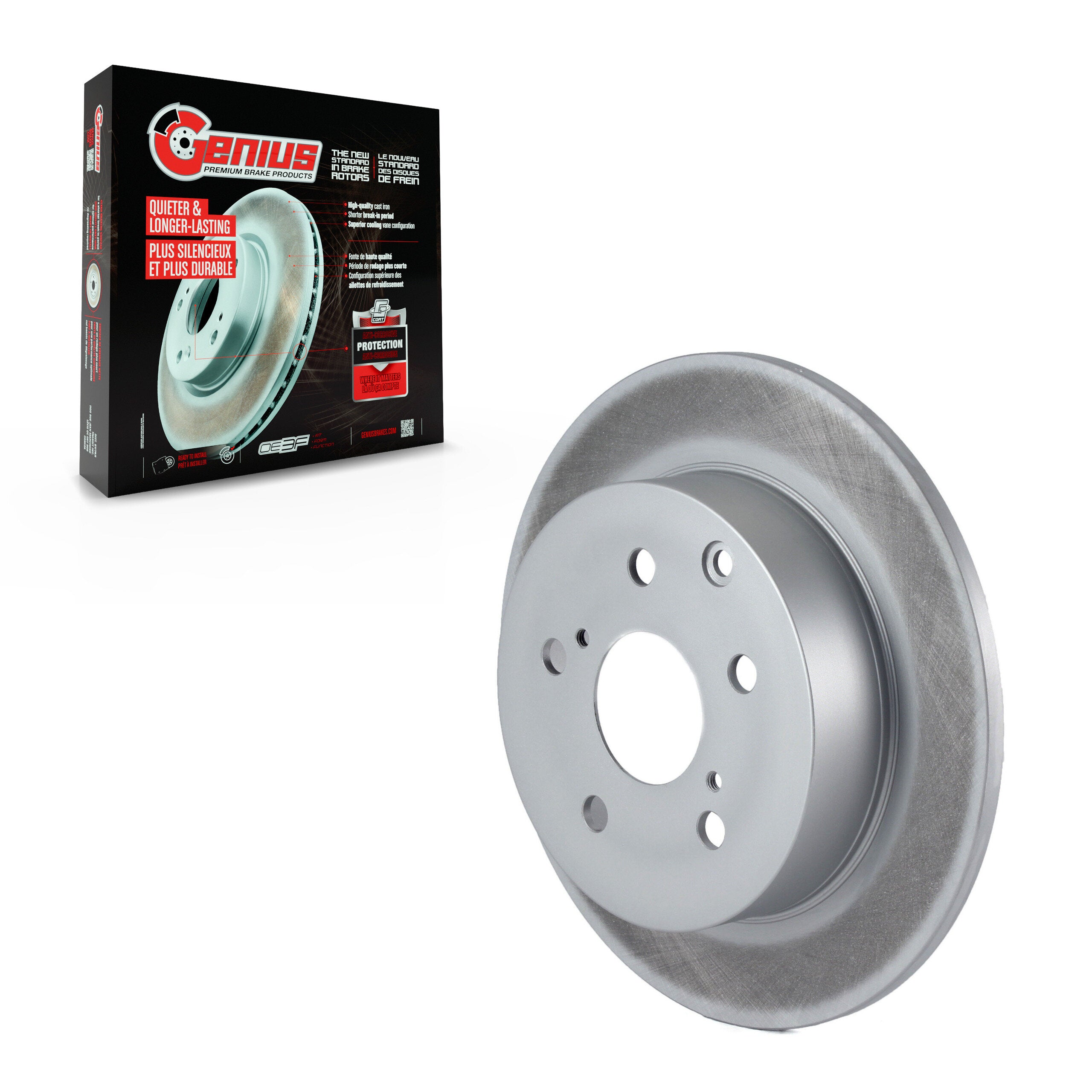 Genius GCR-580705 Disc Brake Rotor for 2009-2013 Toyota Matrix, Pontiac Vibe - Rear