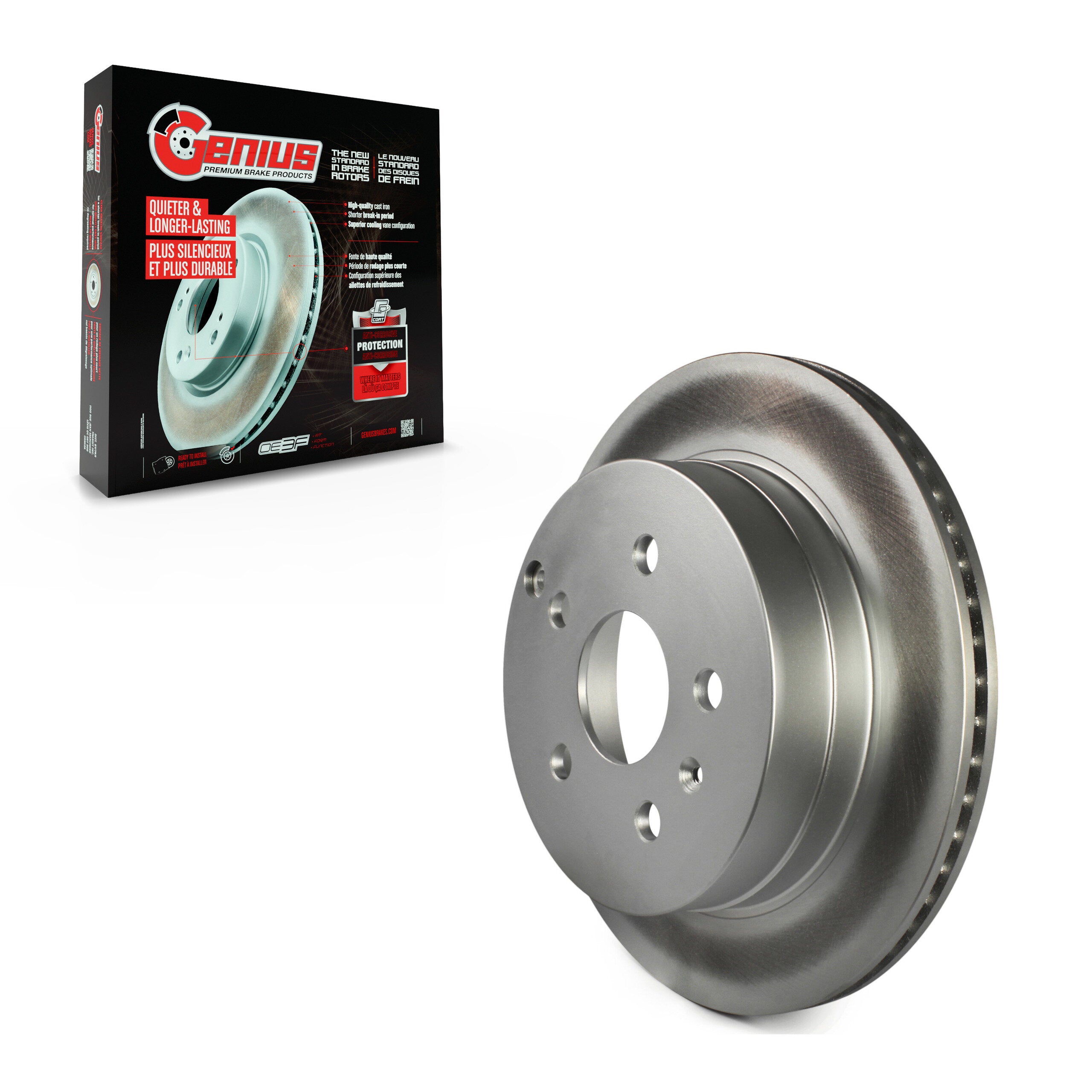 Genius GCR-580763 Disc Brake Rotor for 2010-2017 Chevrolet Equinox, GMC Terrain - Rear