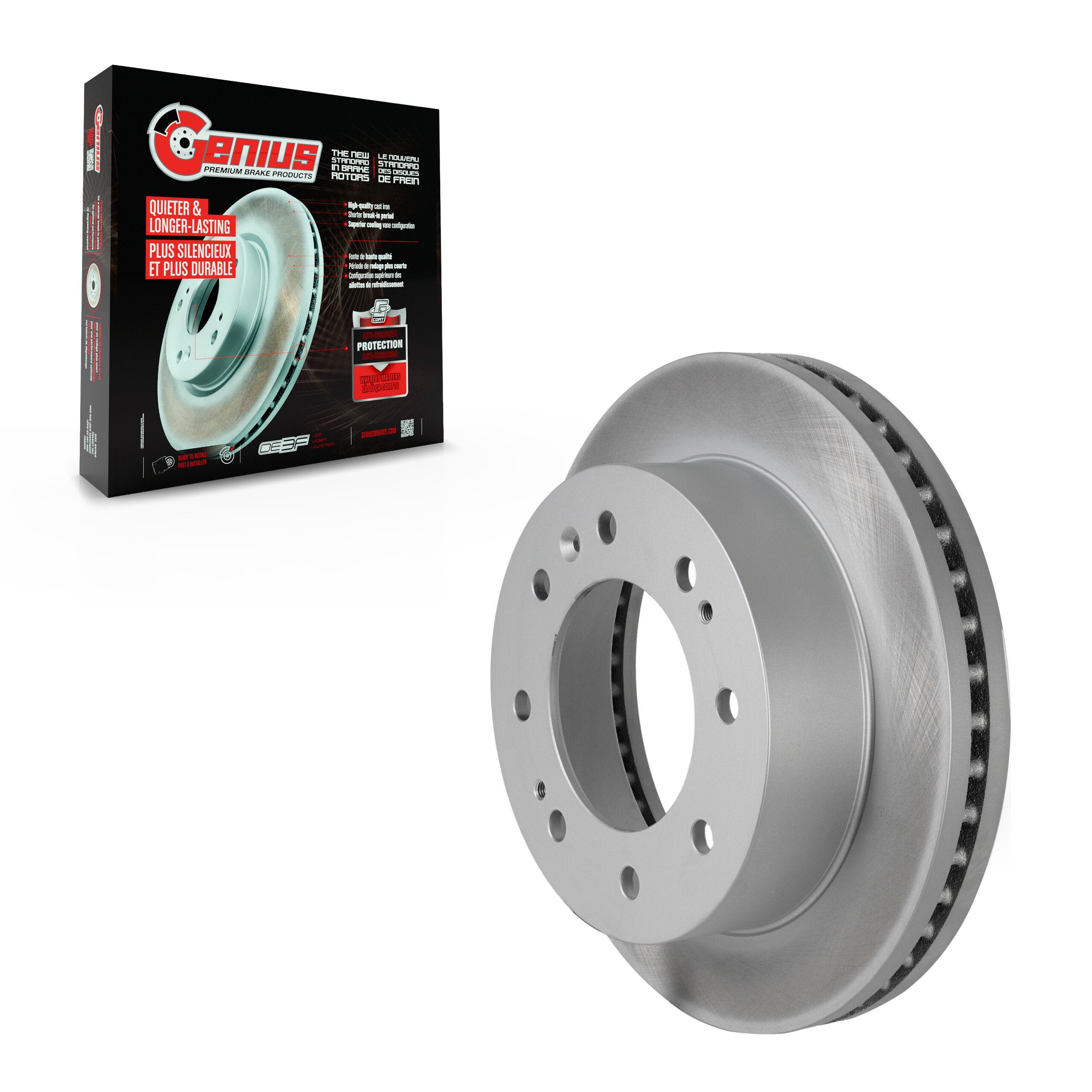 Genius GCR-580875 Disc Brake Rotor for 2011-2024 Chevrolet Suburban, Chevrolet Suburban 3500 HD, Chevrolet Silverado 2500 HD - Front