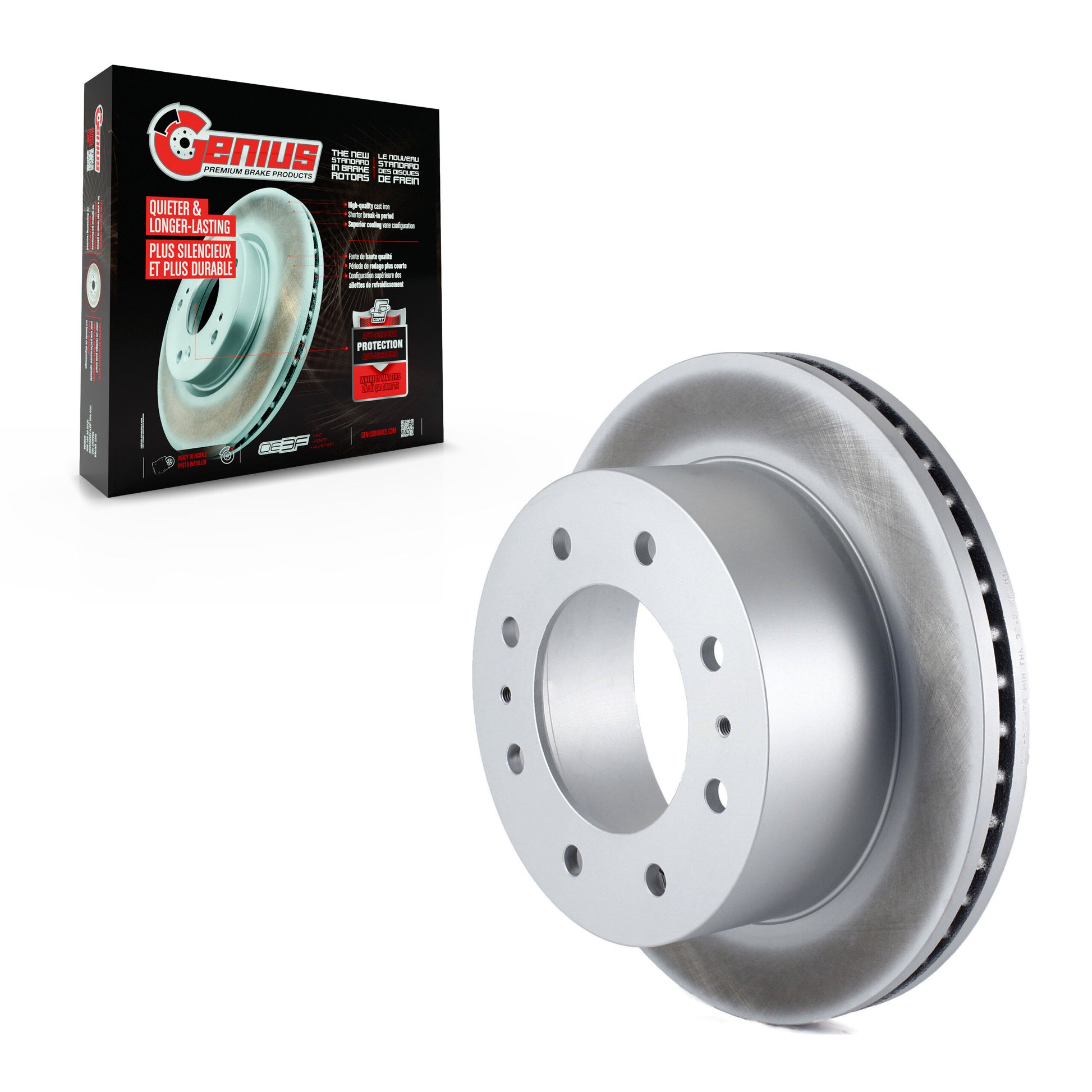 Genius GCR-580876 Disc Brake Rotor for 2011-2024 Chevrolet Suburban, Chevrolet Suburban 3500 HD, Chevrolet Silverado 1500 - Rear