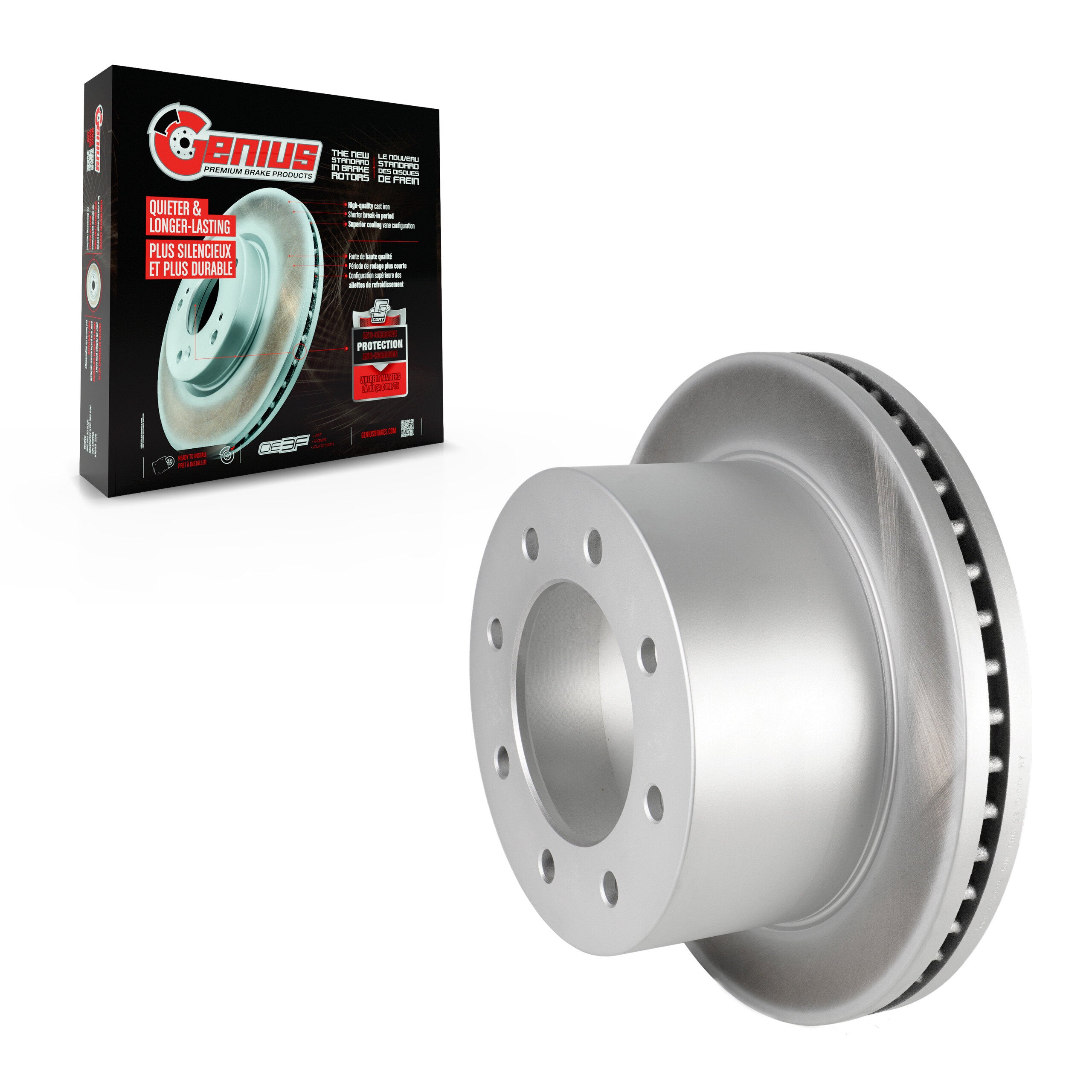 Genius GCR-580895 Disc Brake Rotor for 2011-2019 Chevrolet Silverado 3500 HD, GMC Sierra 3500 HD - Rear