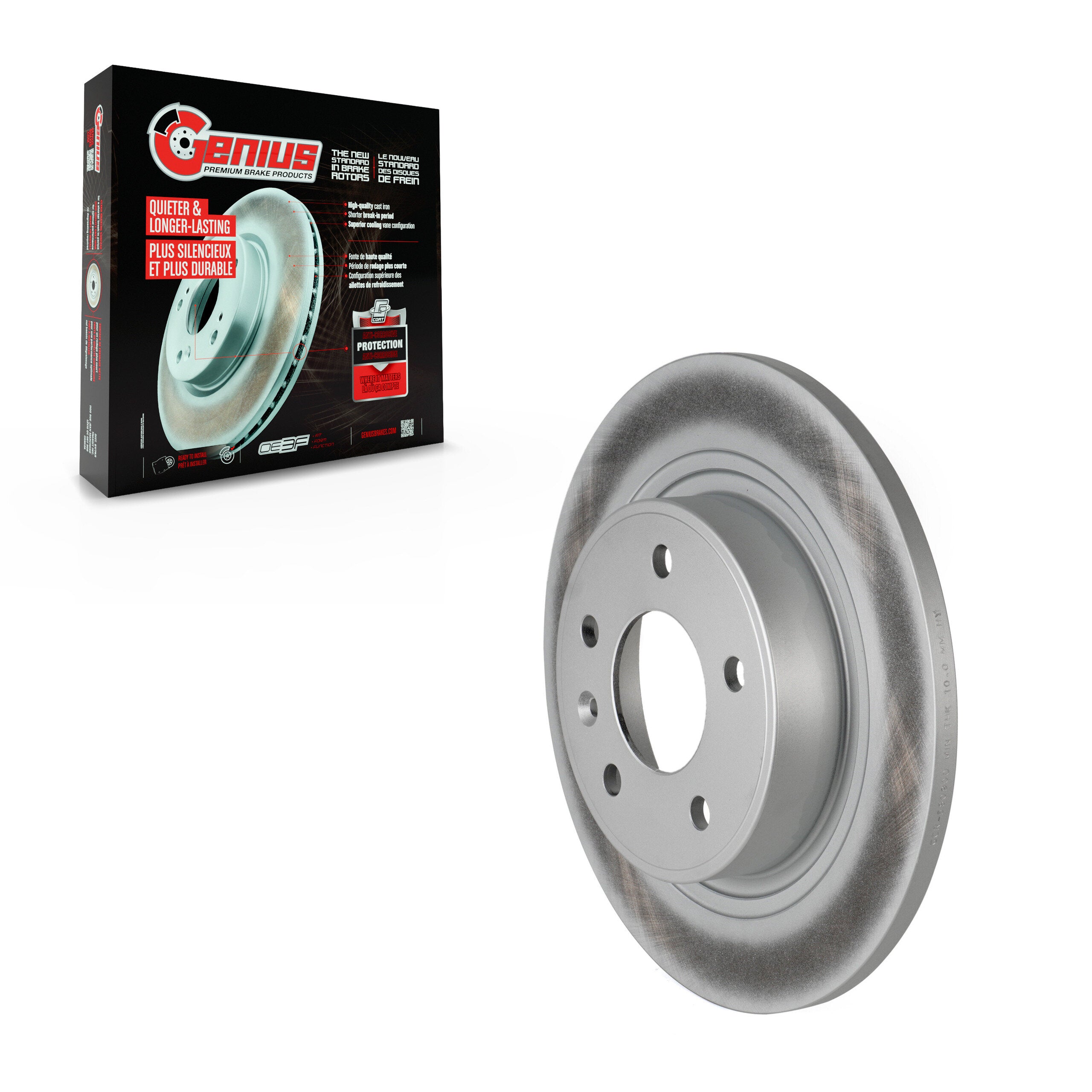 Genius GCR-580900 Disc Brake Rotor for 2011-2019 Buick Cascada, Cadillac ELR, Chevrolet Cruze - Rear