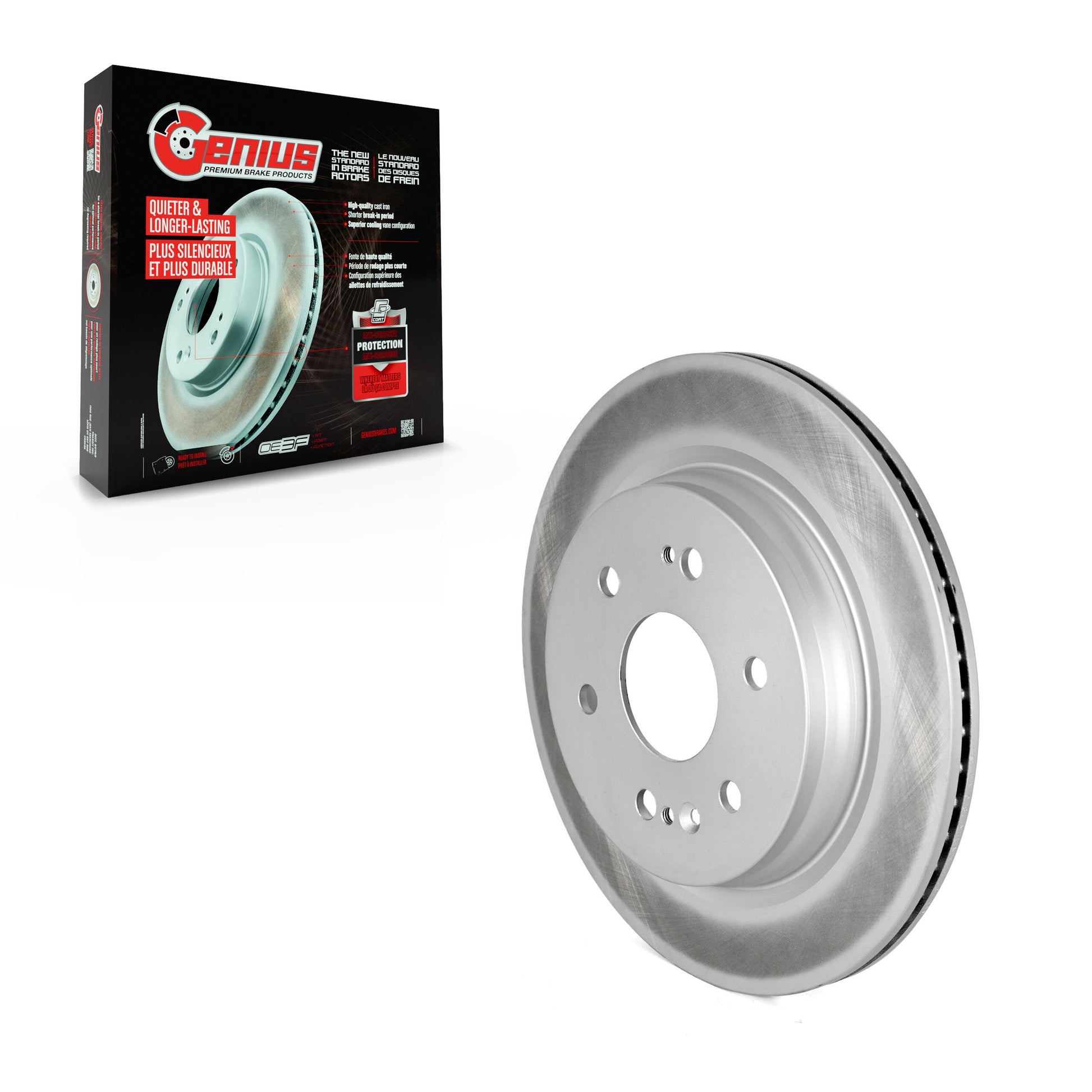 Genius GCR-582457 Disc Brake Rotor for 2019-2024 Chevrolet Silverado 1500 LTD, GMC Sierra 1500 Limited, Cadillac Escalade - Rear