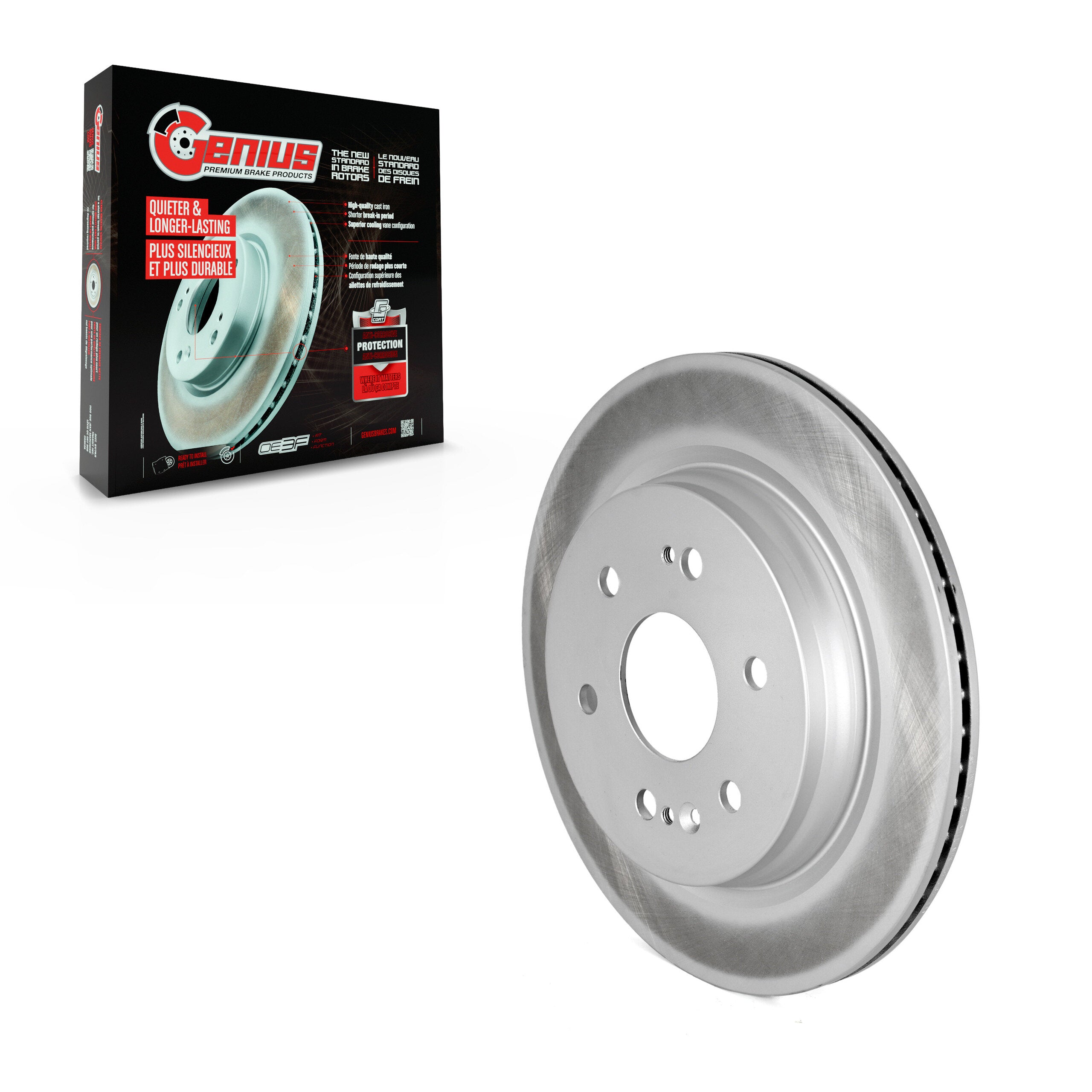 Genius GCR-582457 Disc Brake Rotor for 2019-2024 Chevrolet Silverado 1500 LTD, GMC Sierra 1500 Limited, Cadillac Escalade - Rear