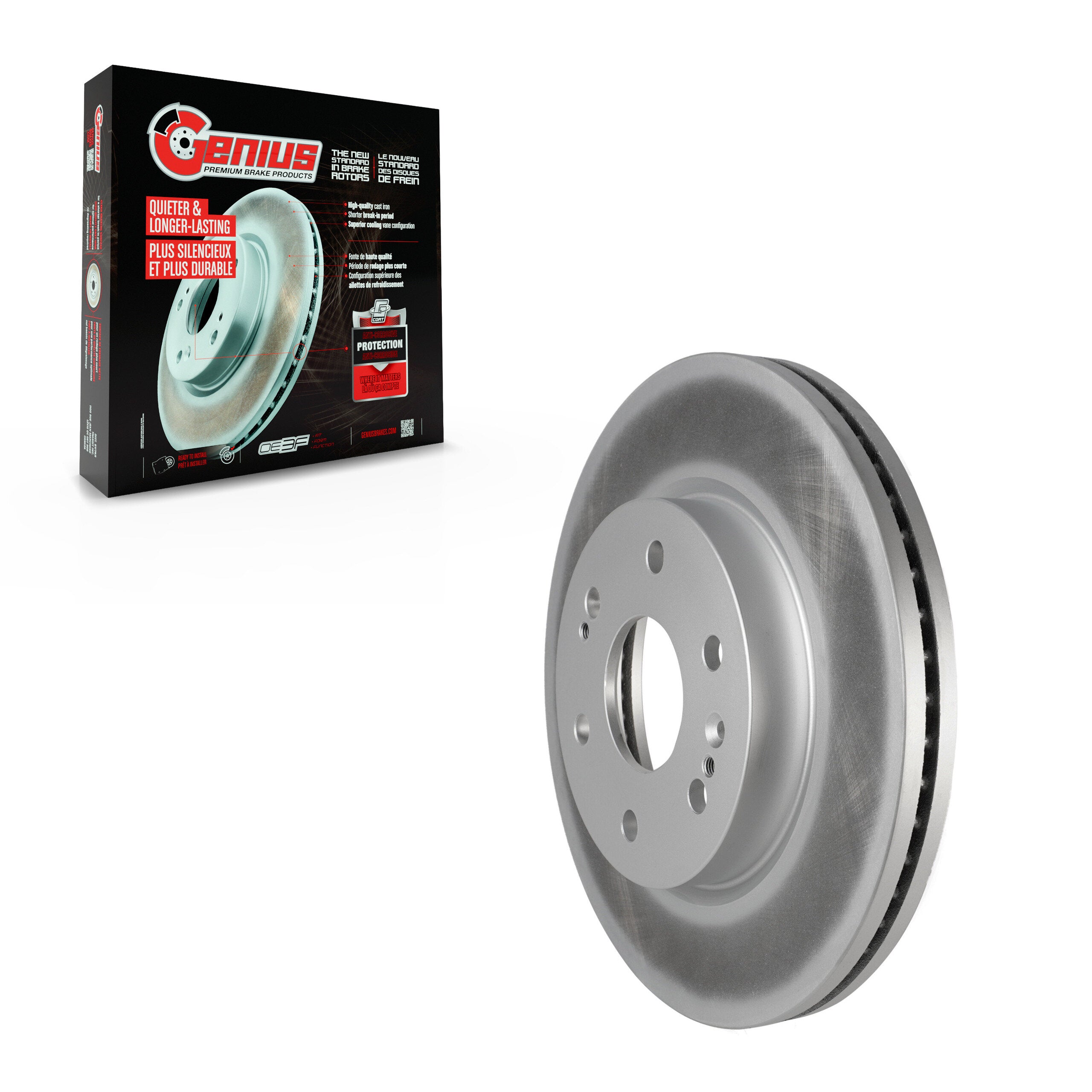 Genius GCR-582458 Disc Brake Rotor for 2019-2025 Chevrolet Silverado 1500 LTD, GMC Sierra 1500 Limited, Cadillac Escalade - Front